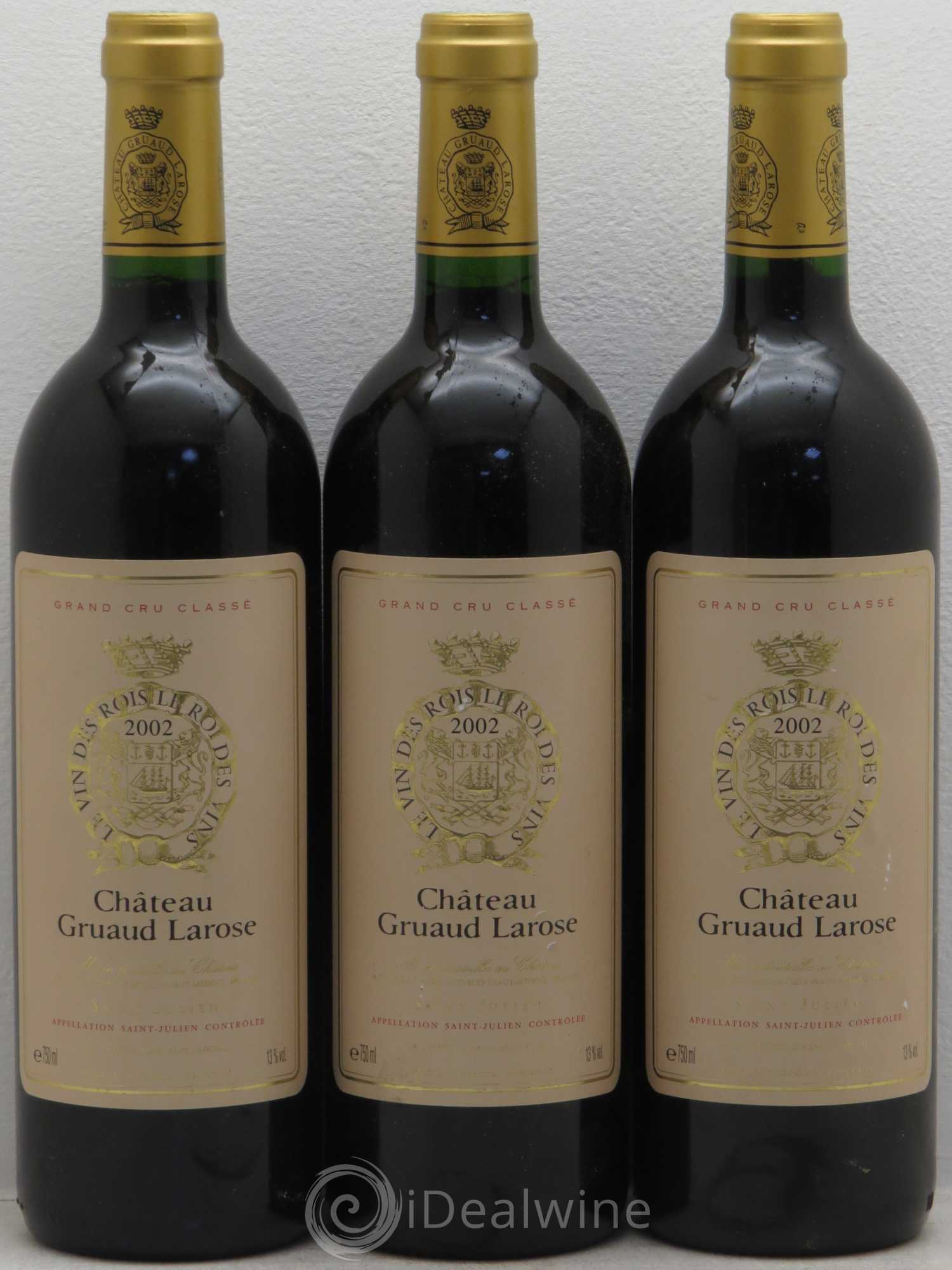 Château Gruaud Larose 2ème Grand Cru Classé 2002 - Lot de 3 bouteilles - 0