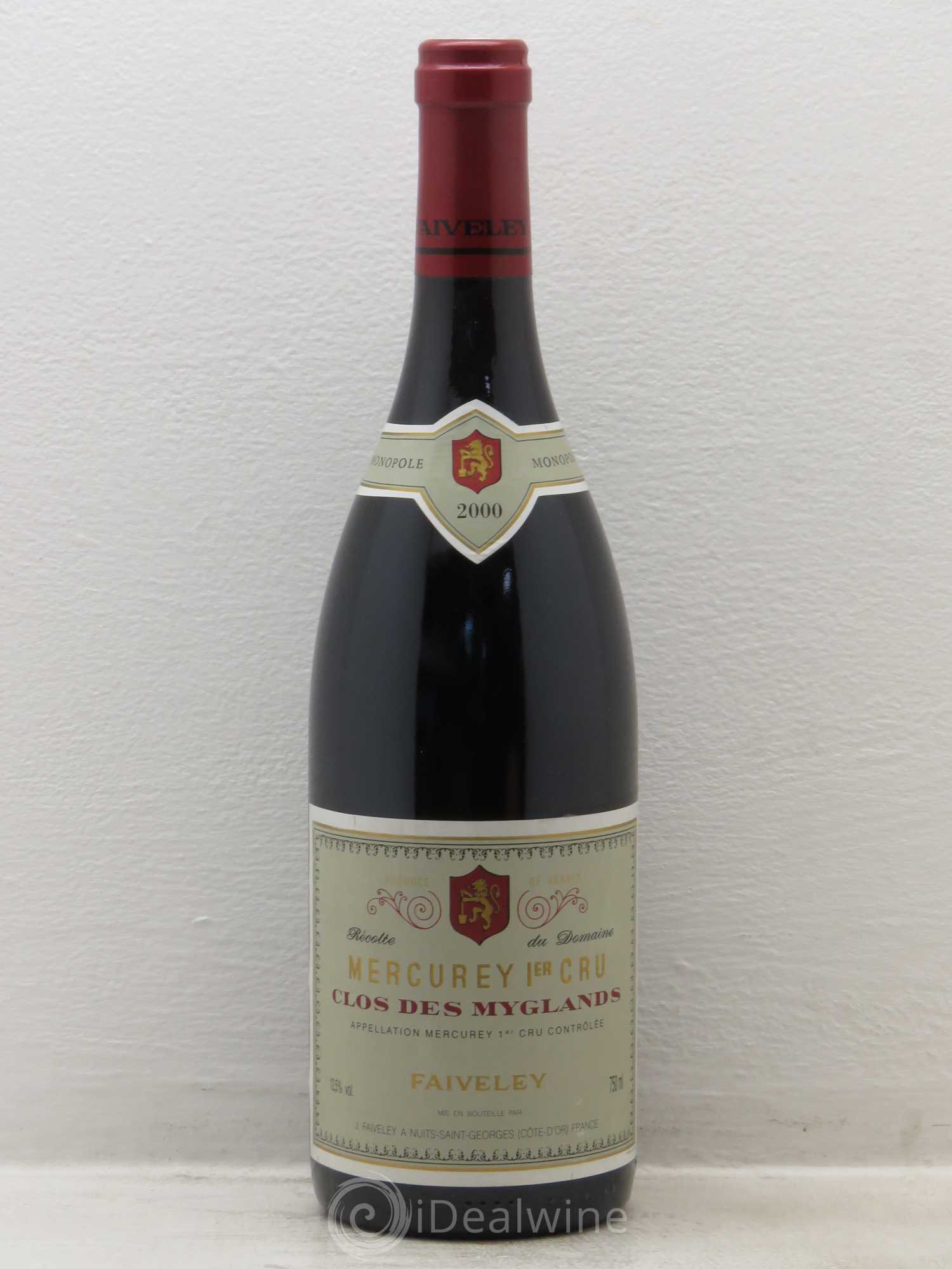 Mercurey 1er Cru Clos des Myglands Domaine de la Framboisière Faiveley 2000 - Lot de 6 bouteilles - 0