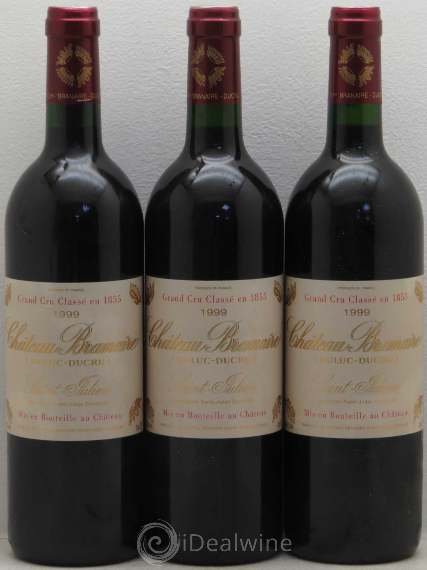 Château Branaire Ducru 4ème Grand Cru Classé 1999 - Lot de 3 bouteilles - 0