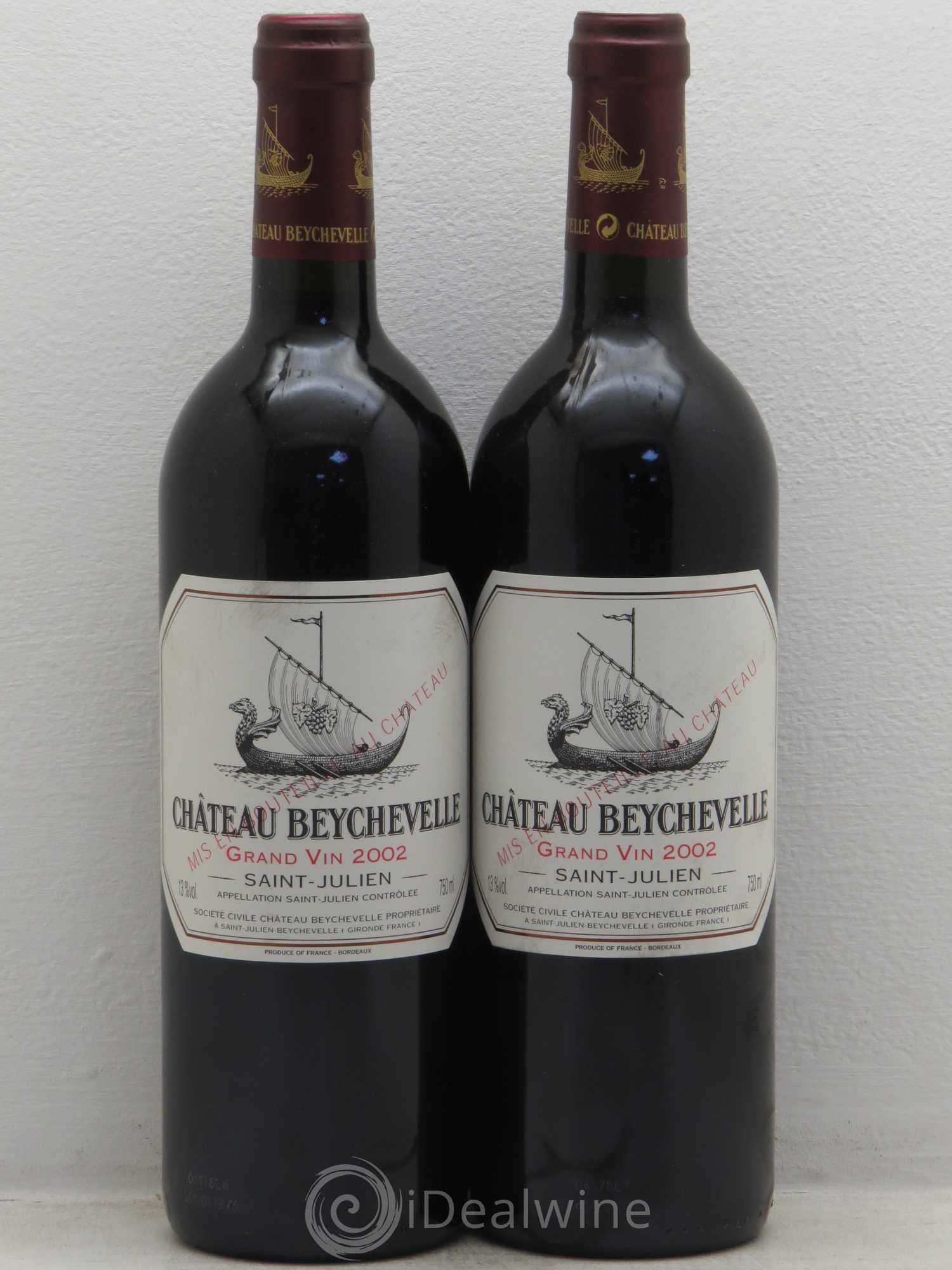 Château Beychevelle 4ème Grand Cru Classé 2002 - Lot de 2 bouteilles - 0