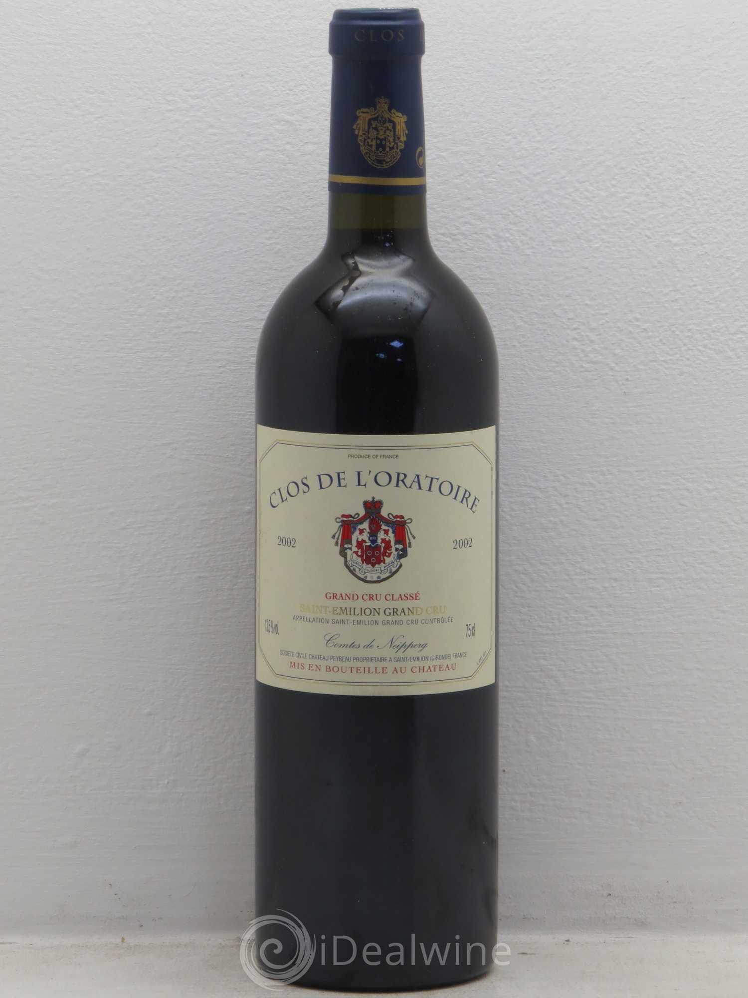 Clos de l'Oratoire Grand Cru Classé 2002 - Lot de 1 bouteille - 0