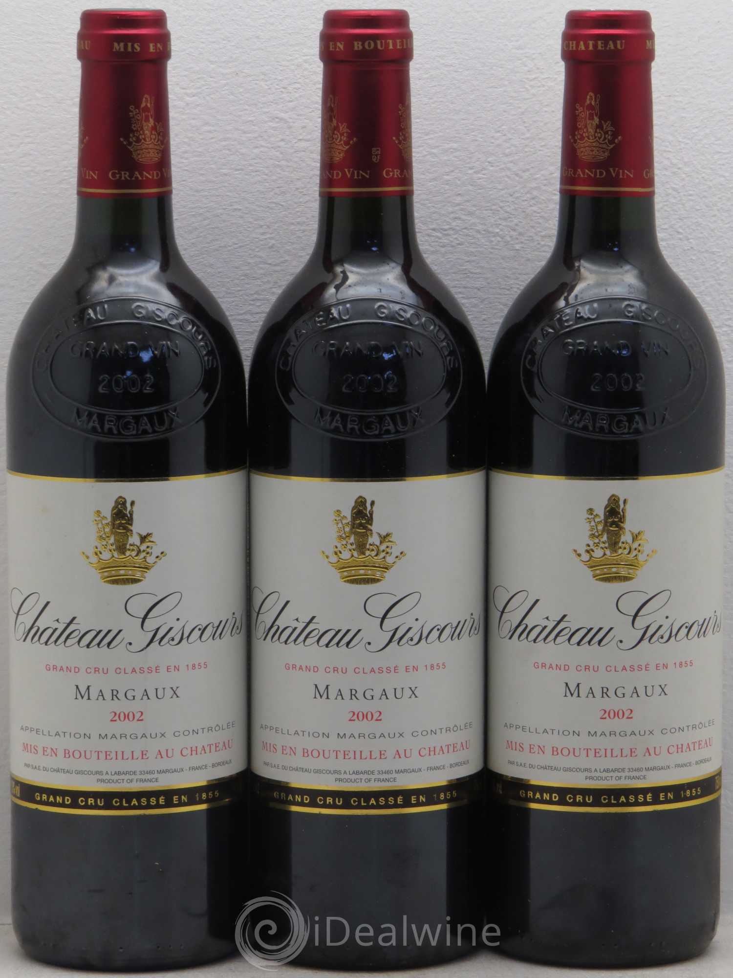 Château Giscours 3ème Grand Cru Classé 2002 - Lot de 3 bouteilles - 0