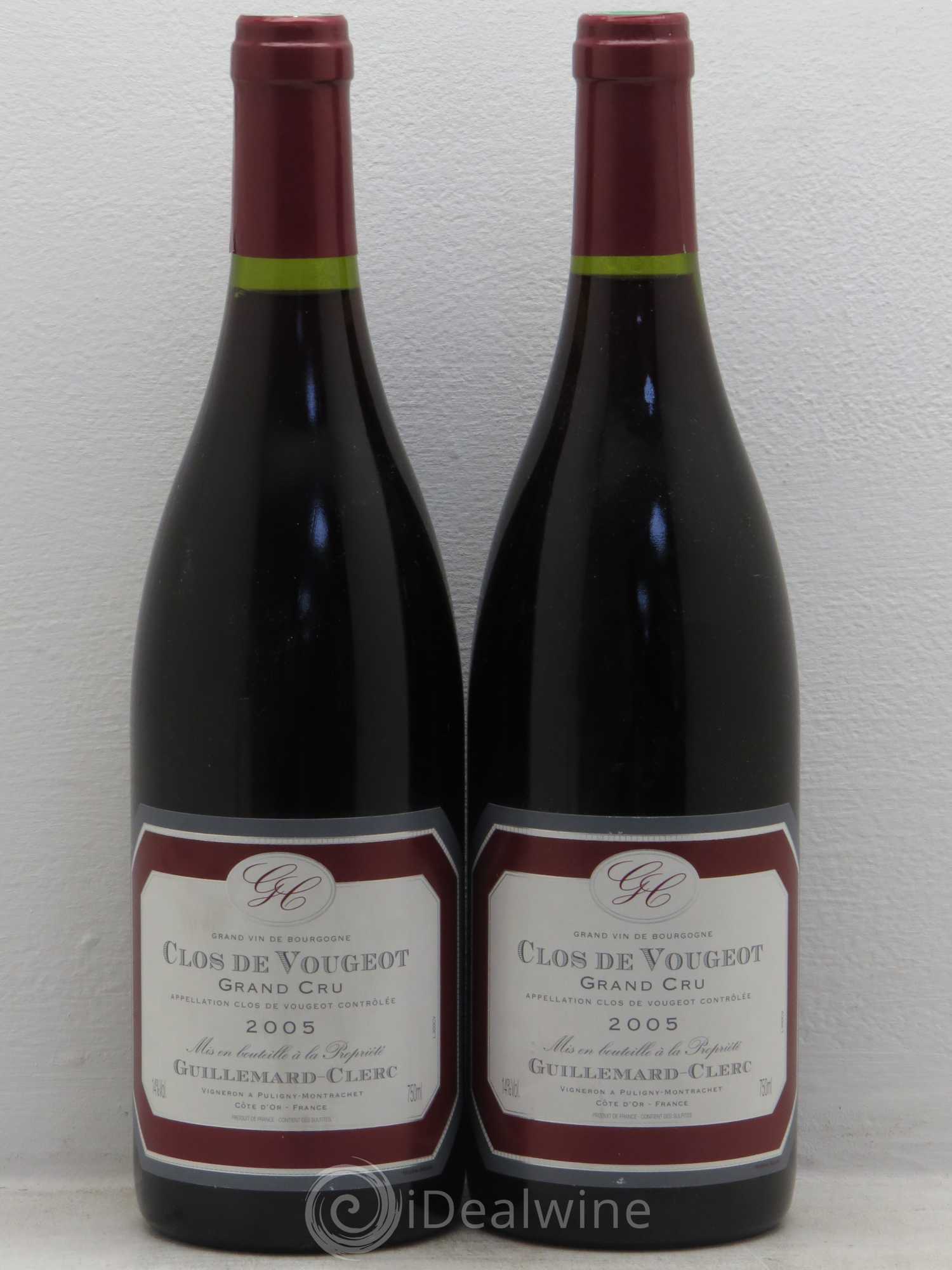 Clos de Vougeot Grand Cru Guillemard Clerc 2005 - Lot de 2 bouteilles - 0