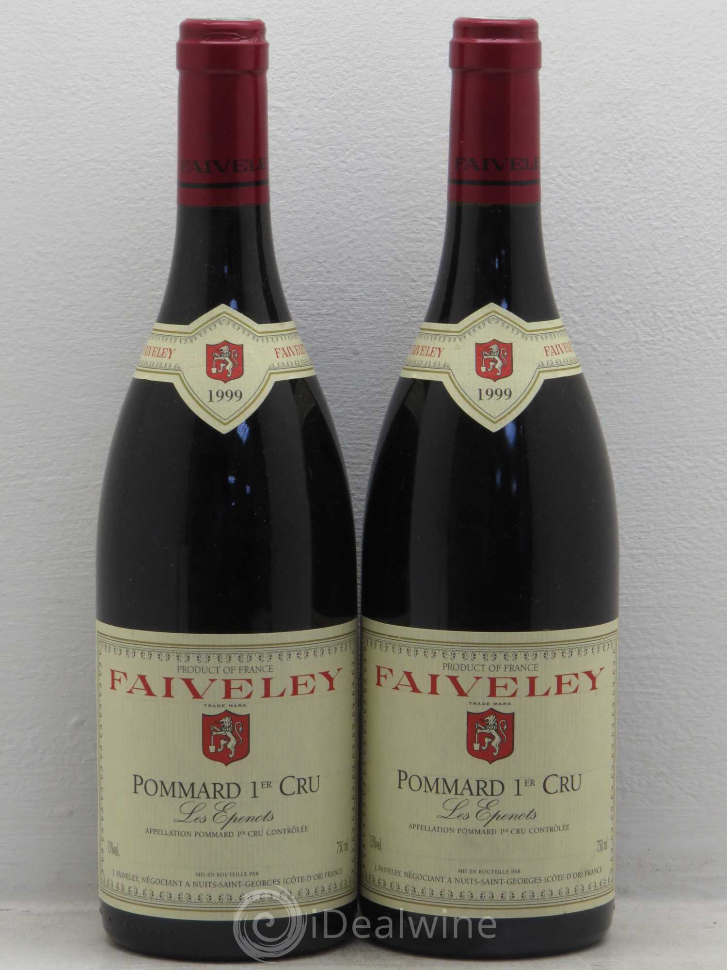 Pommard 1er Cru Domaine Faiveley 1999 - Lot de 2 bouteilles - 0