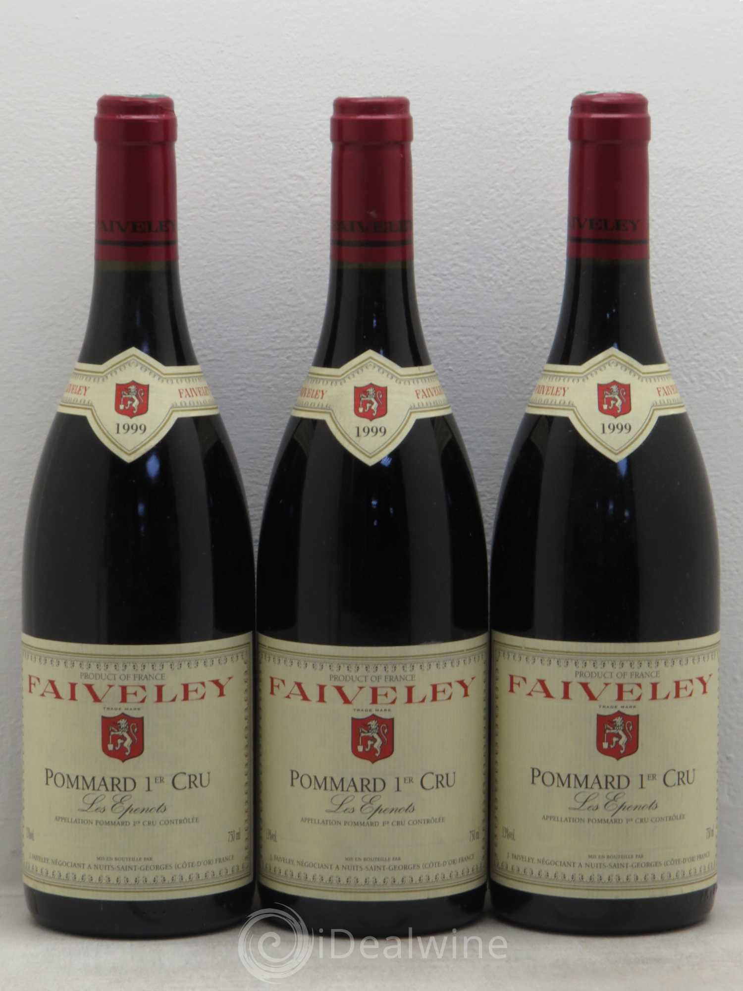 Pommard 1er Cru Domaine Faiveley 1999 - Lot de 3 bouteilles - 0