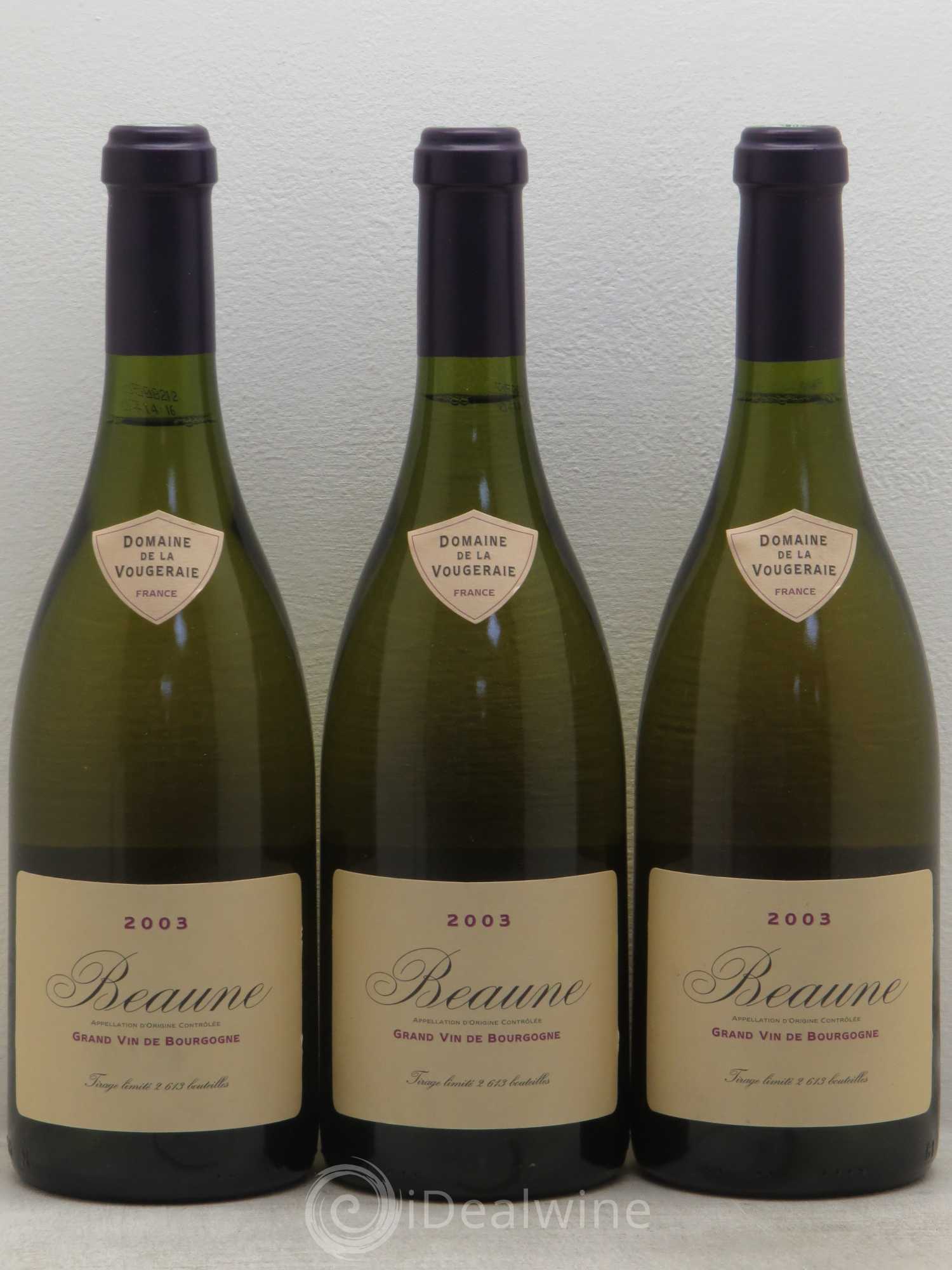 Beaune Domaine de la Vougeraie 2003 - Lotto di 3 bottiglie - 0