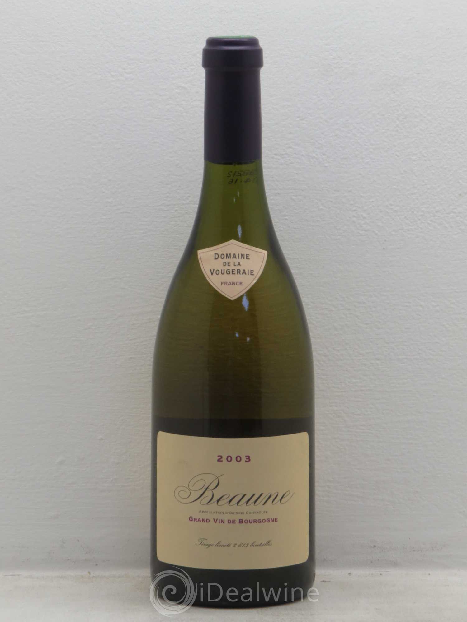 Beaune Domaine de la Vougeraie 2003 - Posten von 1 Flasche - 0