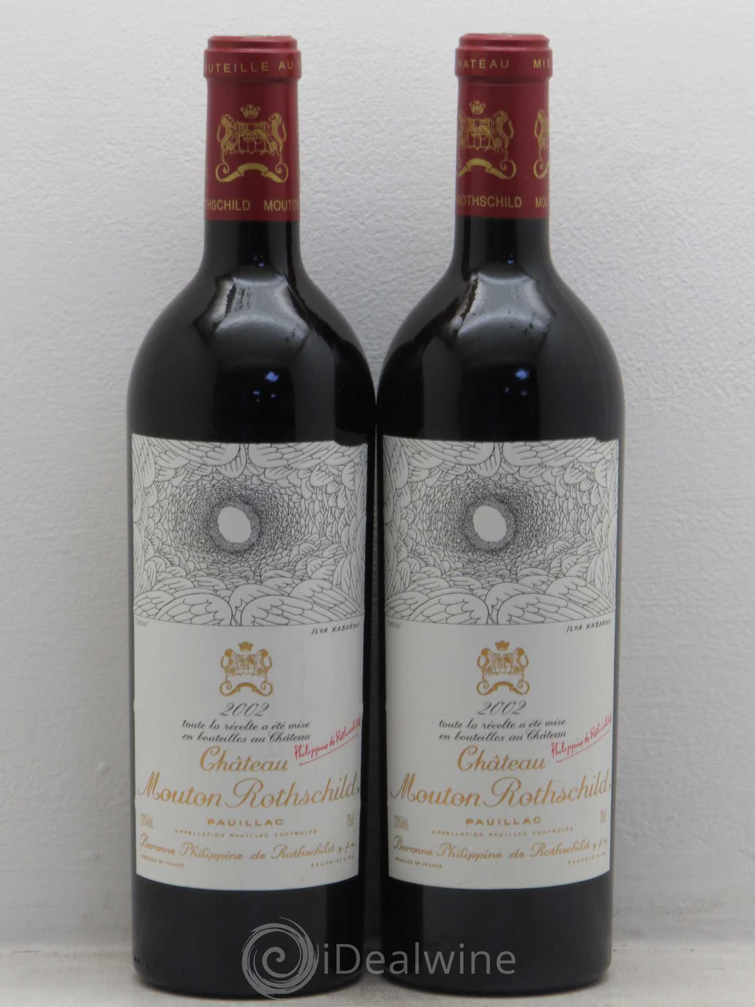 Château Mouton Rothschild 1er Grand Cru Classé 2002 - Lot de 2 bouteilles - 0