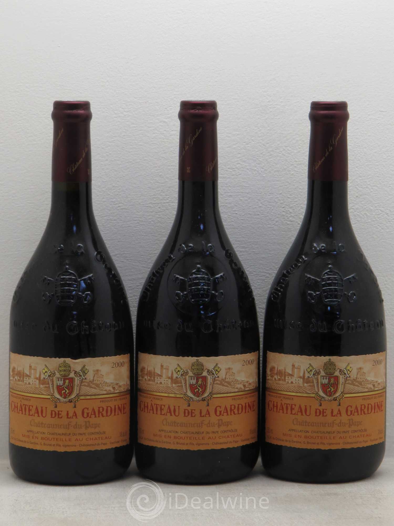 Châteauneuf-du-Pape Château de La Gardine Famille Brunel 2000 - Lot de 3 bouteilles - 0