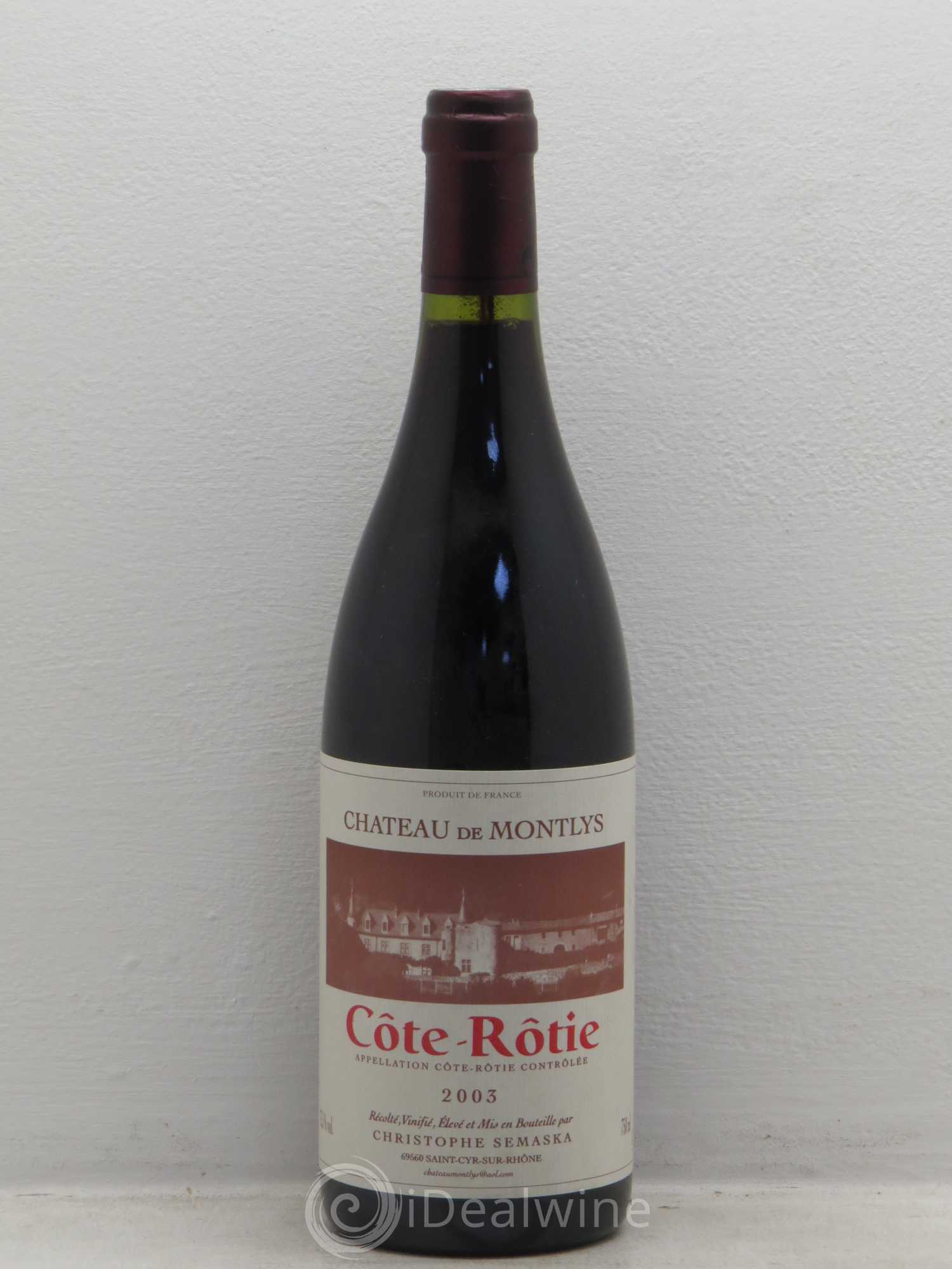 Côte-Rôtie Château de Montlys 2003 - Lot de 6 bouteilles - 0