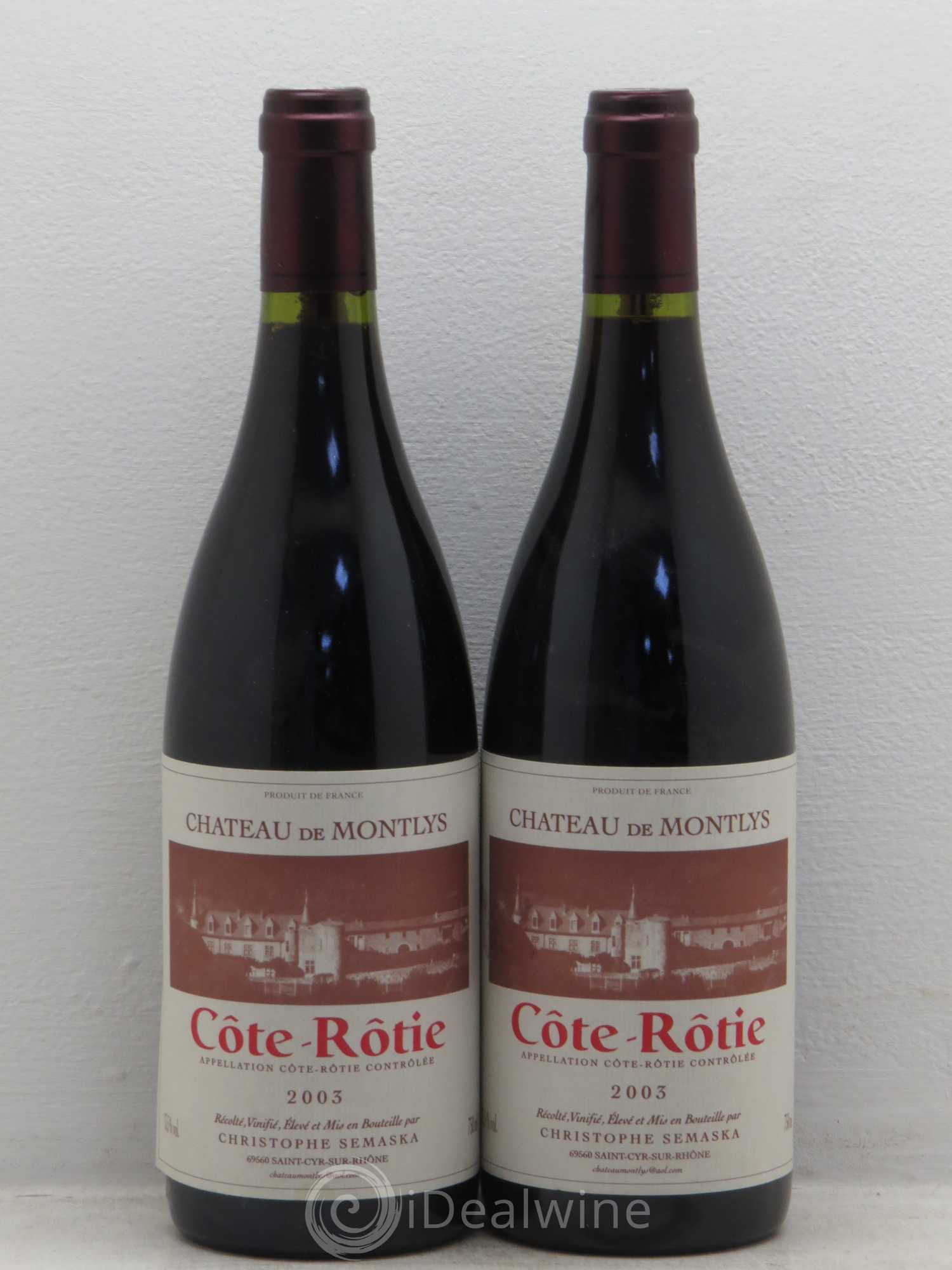 Côte-Rôtie Château de Montlys 2003 - Lot de 2 bouteilles - 0