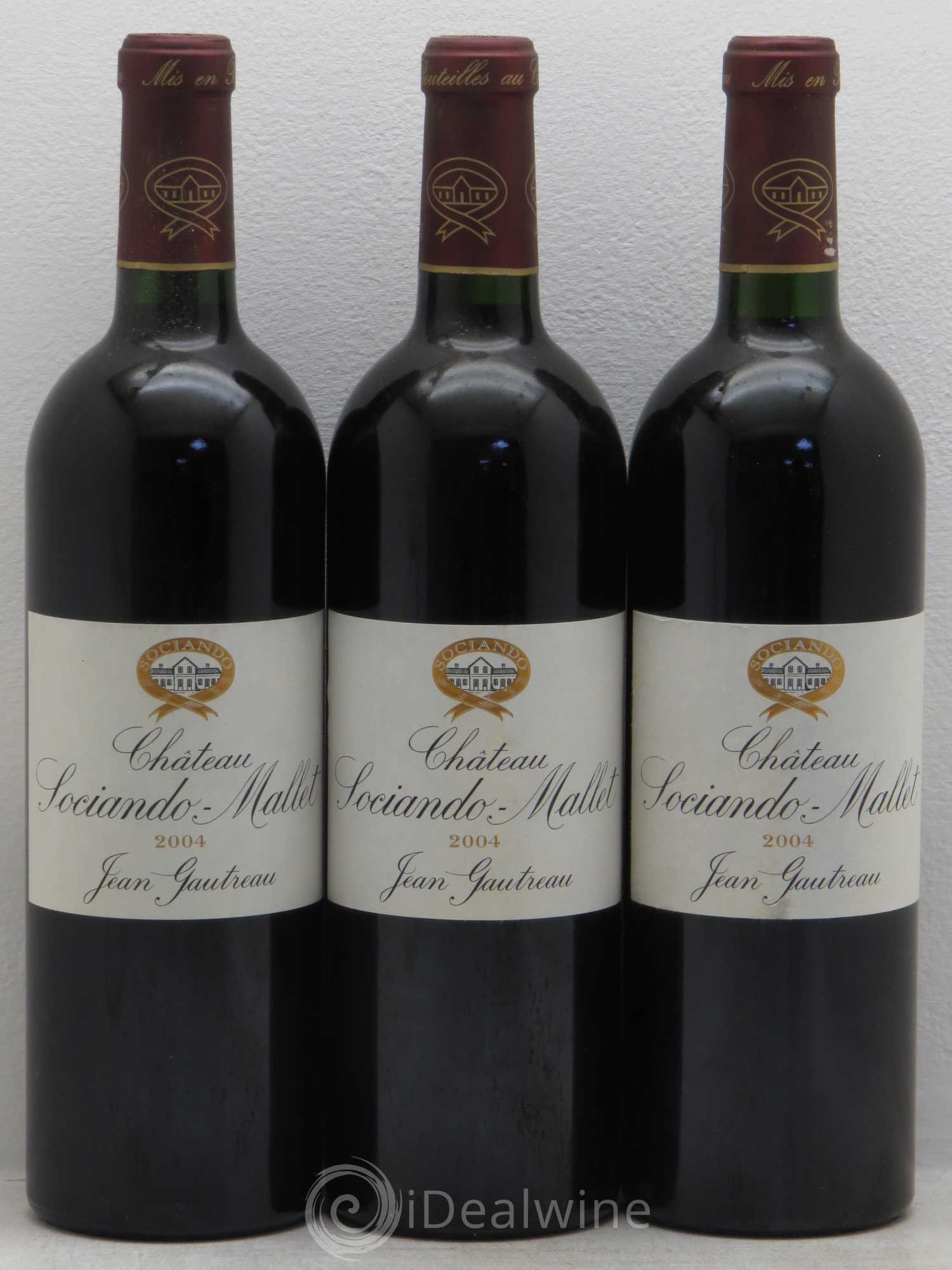 Château Sociando Mallet 2004 - Lot de 3 bouteilles - 0