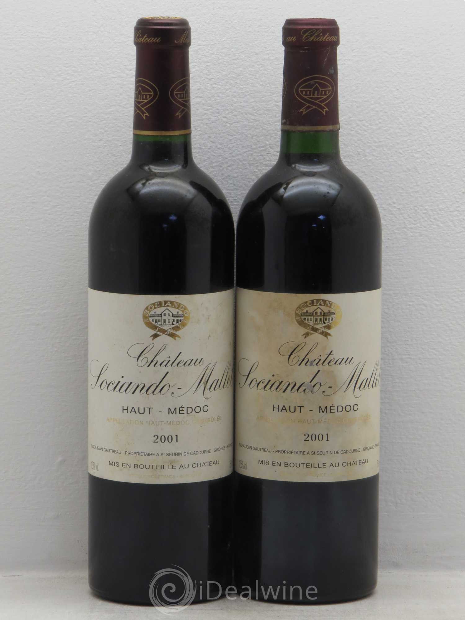 Château Sociando Mallet 2001 - Lot de 2 bouteilles - 0