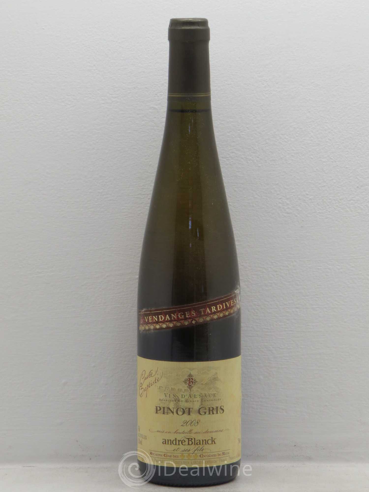 Pinot Gris (Tokay) Vendanges Tardives André Blanck Cuvée Baptiste 2008 - Lotto di 1 bottiglia - 0