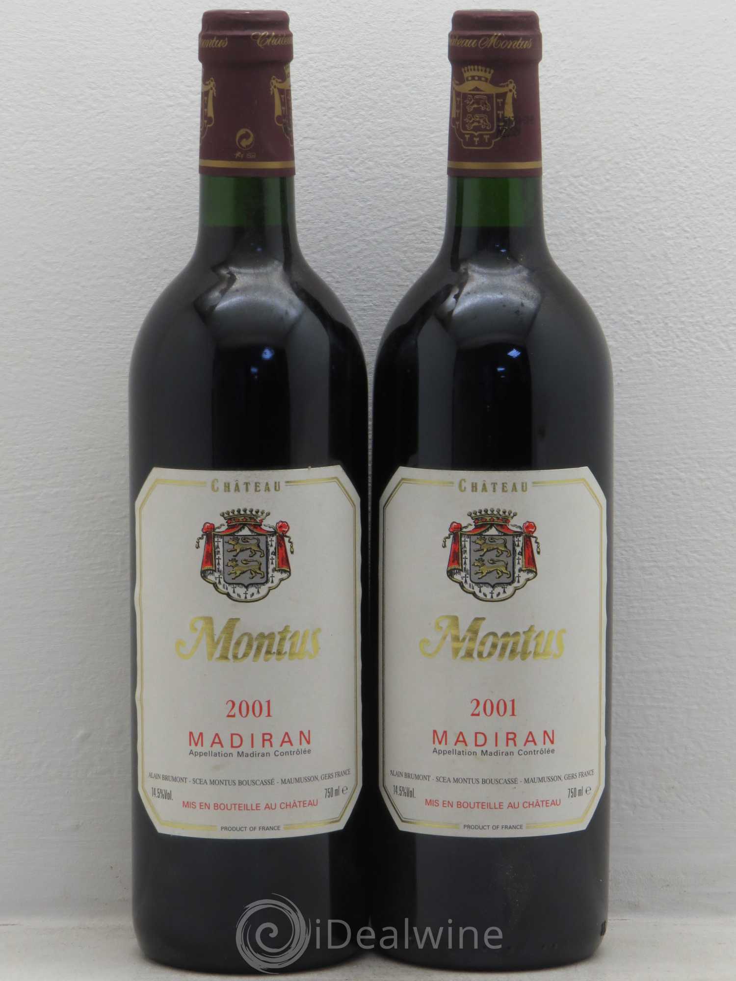 Madiran Château Montus Alain Brumont 2001 - Lot de 2 bouteilles - 0