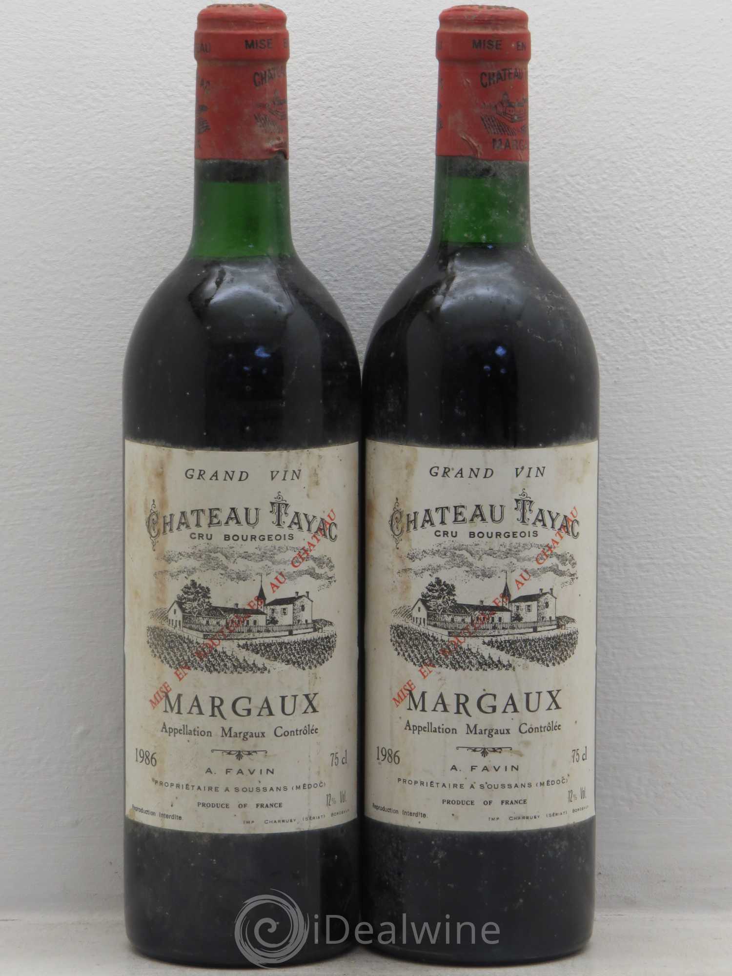 Château Tayac Cru Bourgeois 1986 - Lot de 2 bouteilles - 0