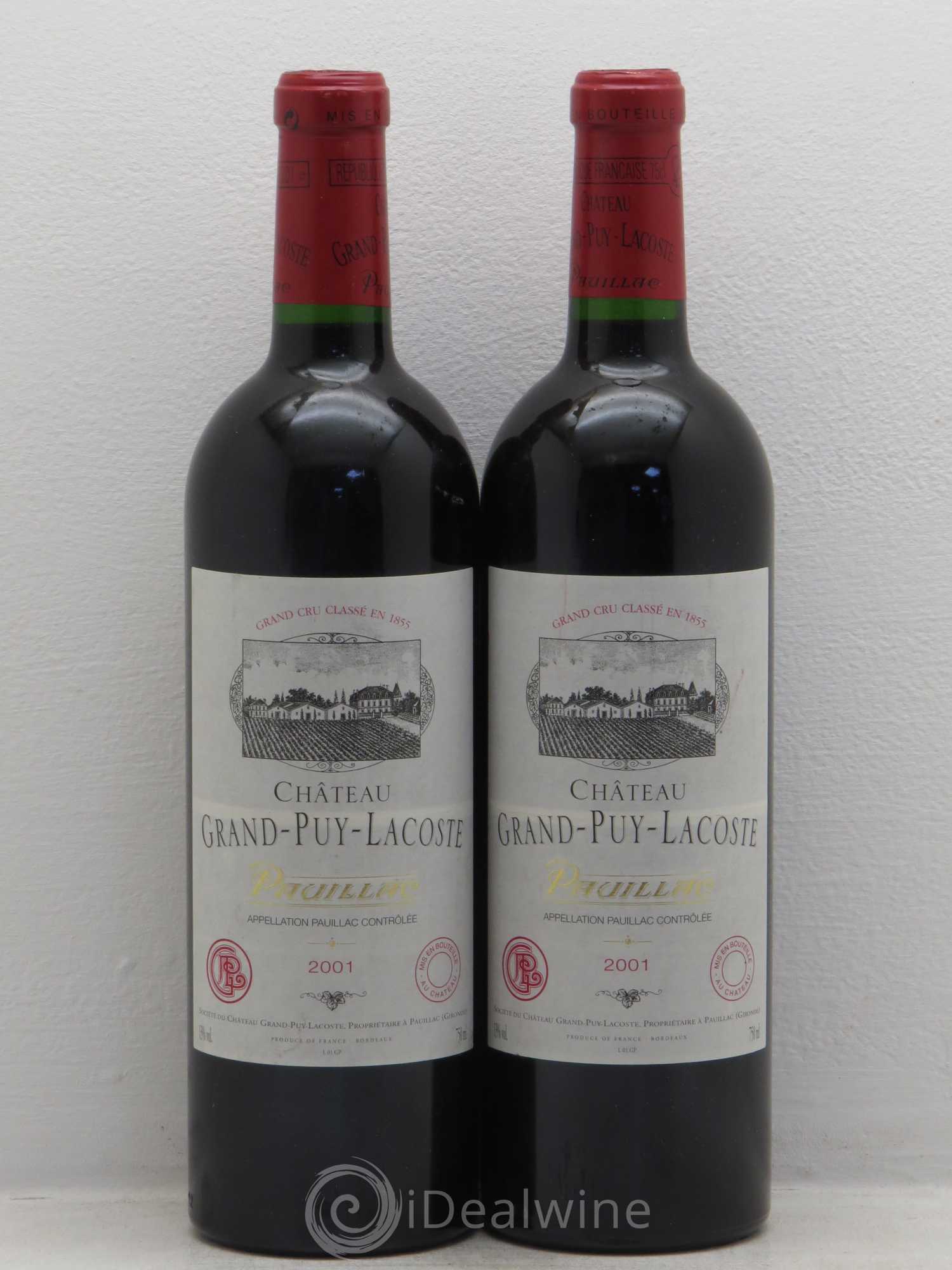 Château Grand Puy Lacoste 5ème Grand Cru Classé 2001 - Lot de 2 bouteilles - 0