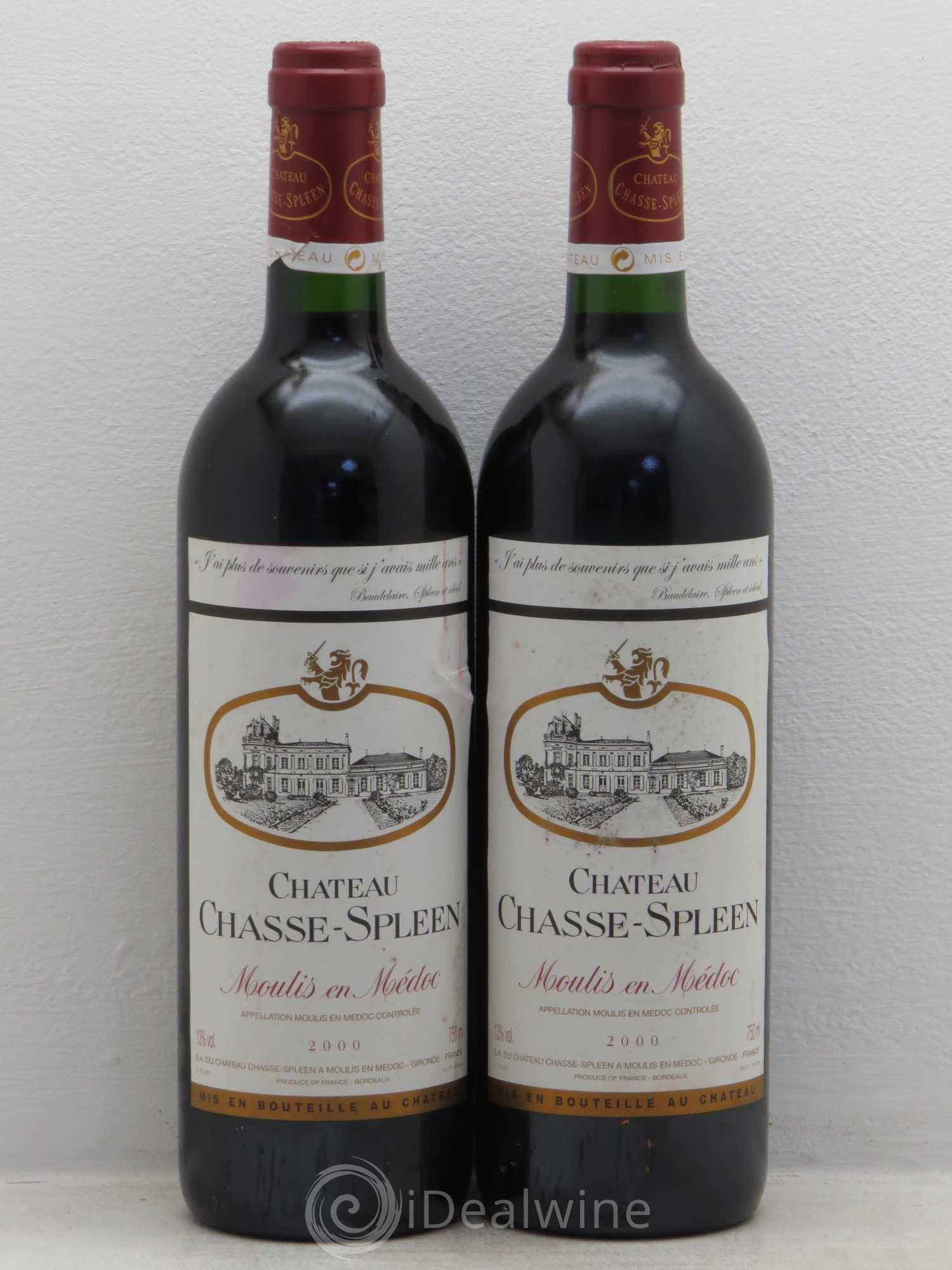 Château Chasse Spleen 2000 - Lot de 2 bouteilles - 0