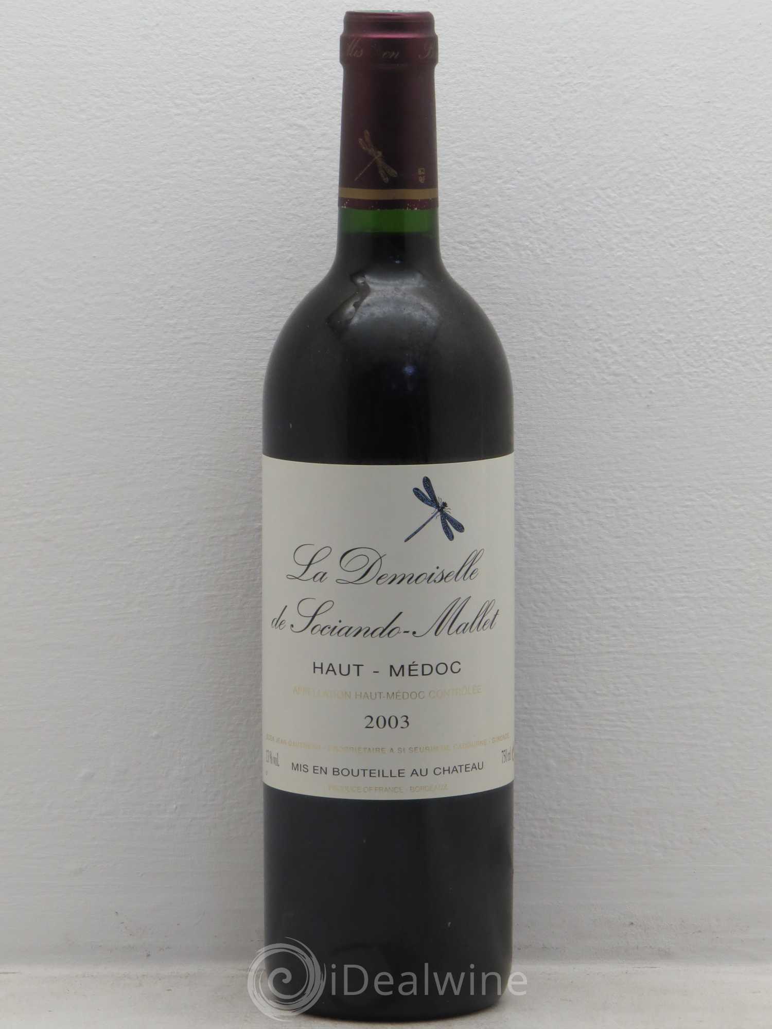 Demoiselle de Sociando Mallet Second Vin 2003 - Lot de 12 bouteilles - 0