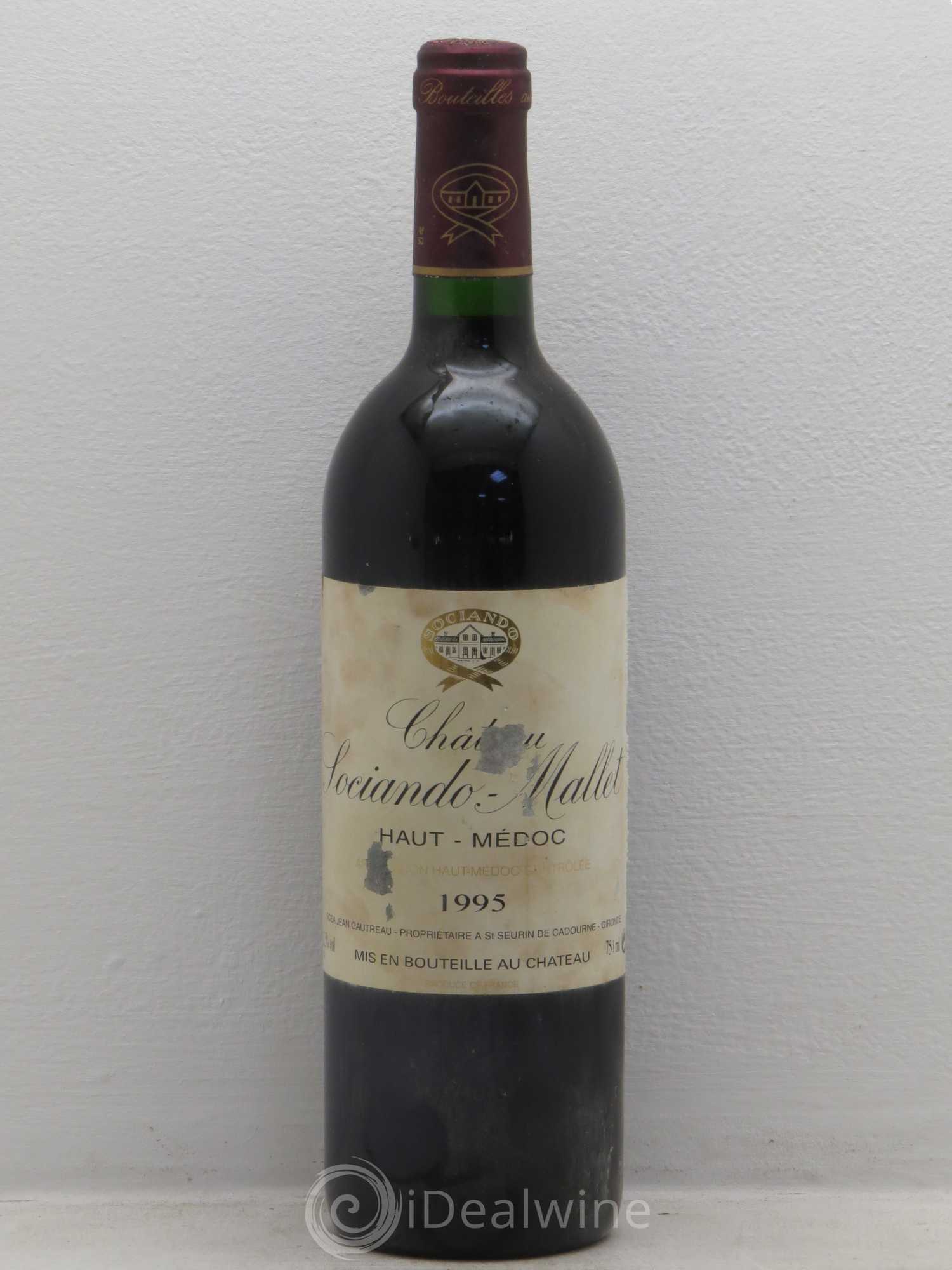 Château Sociando Mallet 1995 - Lot de 1 bouteille - 0