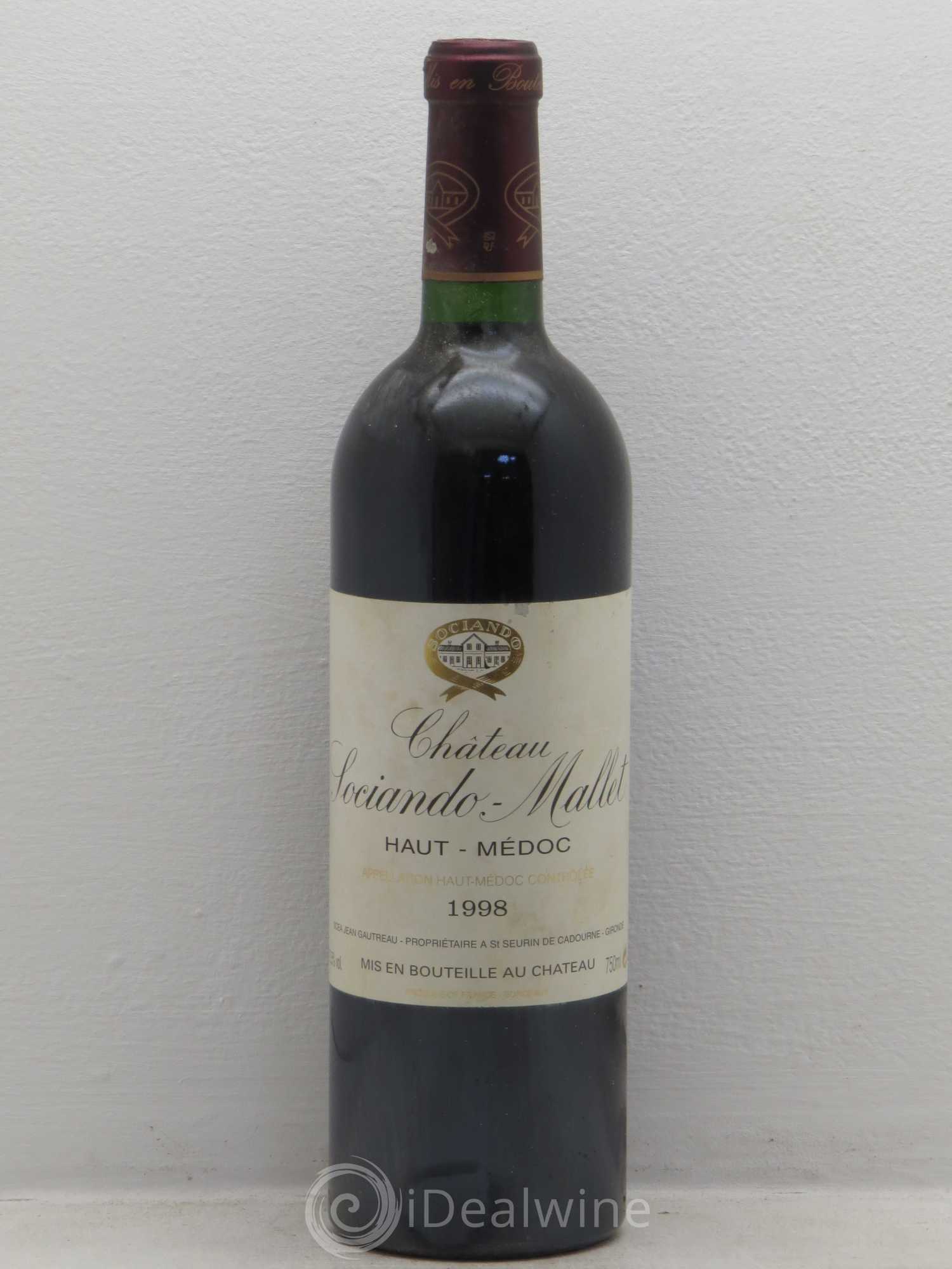 Château Sociando Mallet 1998 - Lot de 1 bouteille - 0