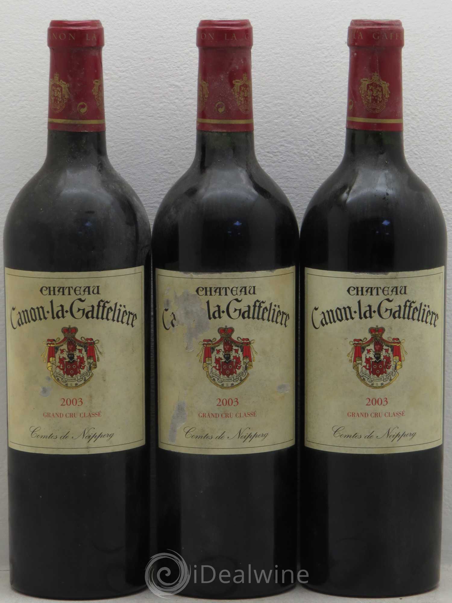 Château Canon la Gaffelière 1er Grand Cru Classé B 2003 - Lot de 3 bouteilles - 0