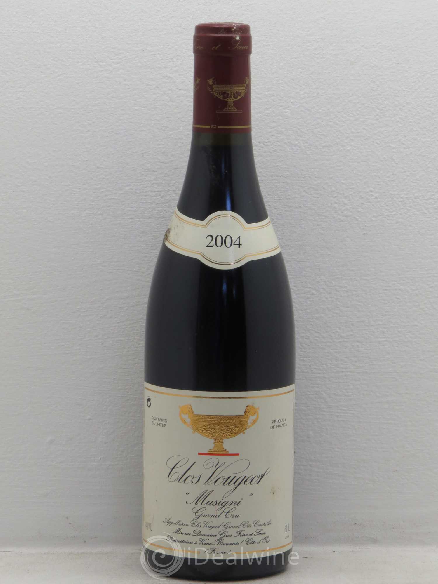Clos de Vougeot Grand Cru Musigni Gros Frère & Soeur 2004 - Lot de 1 bouteille - 0