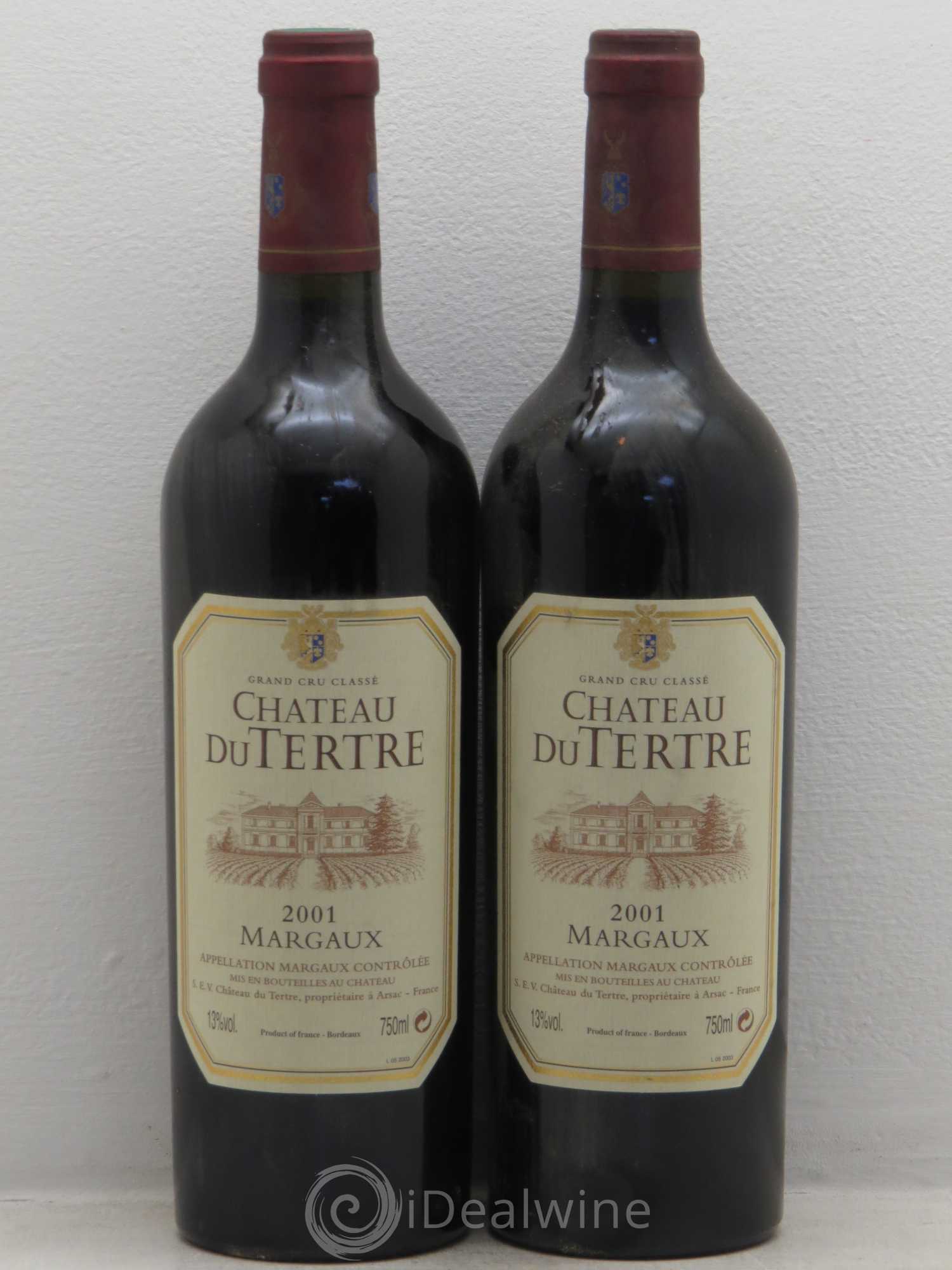 Château du Tertre 5ème Grand Cru Classé 2001 - Lot de 2 bouteilles - 0