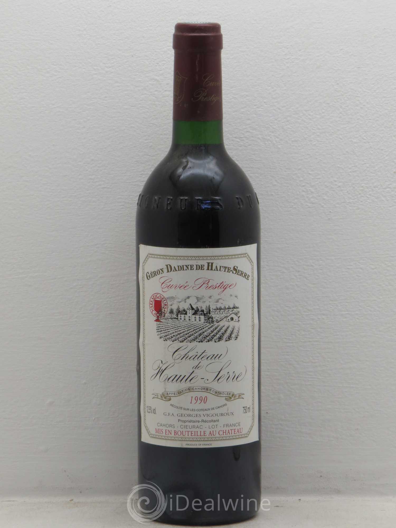 Cahors Cuvée Géron Dadine du Château de Haute-Serre Prestige 1990 - Posten von 1 Flasche - 0