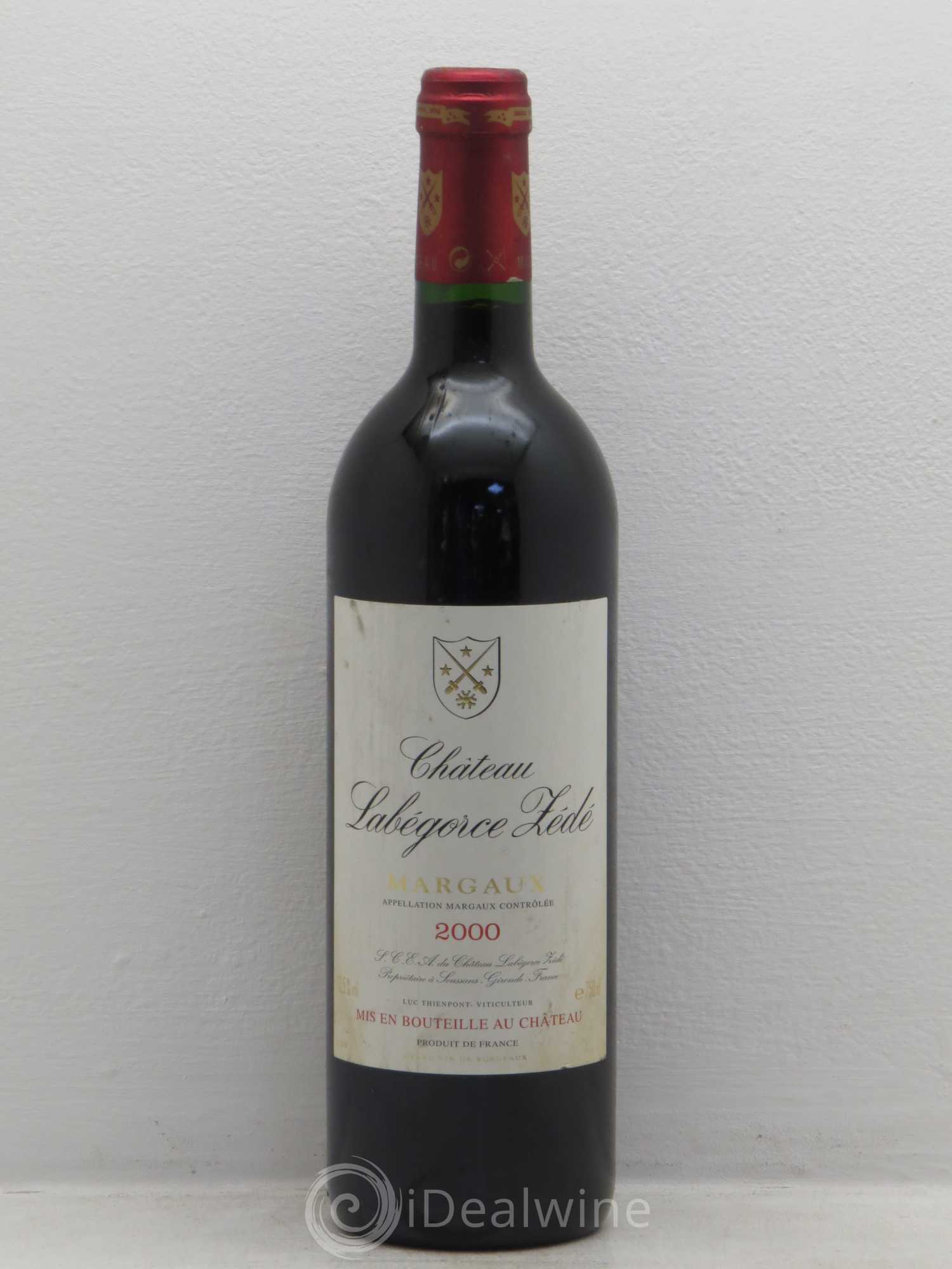 Château Labegorce Zédé Cru Bourgeois 2000 - Lot de 1 bouteille - 0