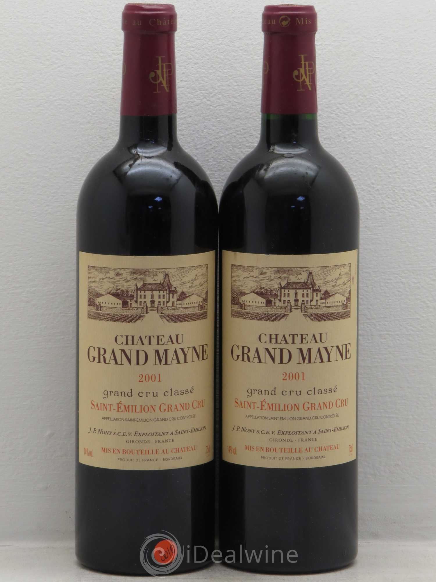 Château Grand Mayne Grand Cru Classé 2001 - Lot de 2 bouteilles - 0