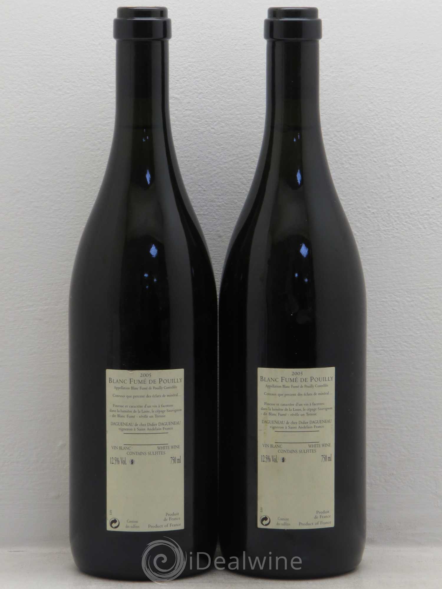 Pouilly-Fumé Blanc Fumé de Pouilly Dagueneau (Domaine Didier - Louis-Benjamin) 2005 - Lot de 2 bouteilles - 1