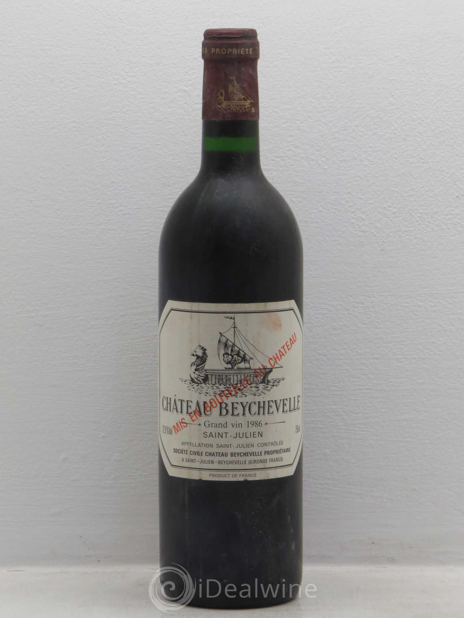 Château Beychevelle 4ème Grand Cru Classé 1986 - Lot de 1 bouteille - 0