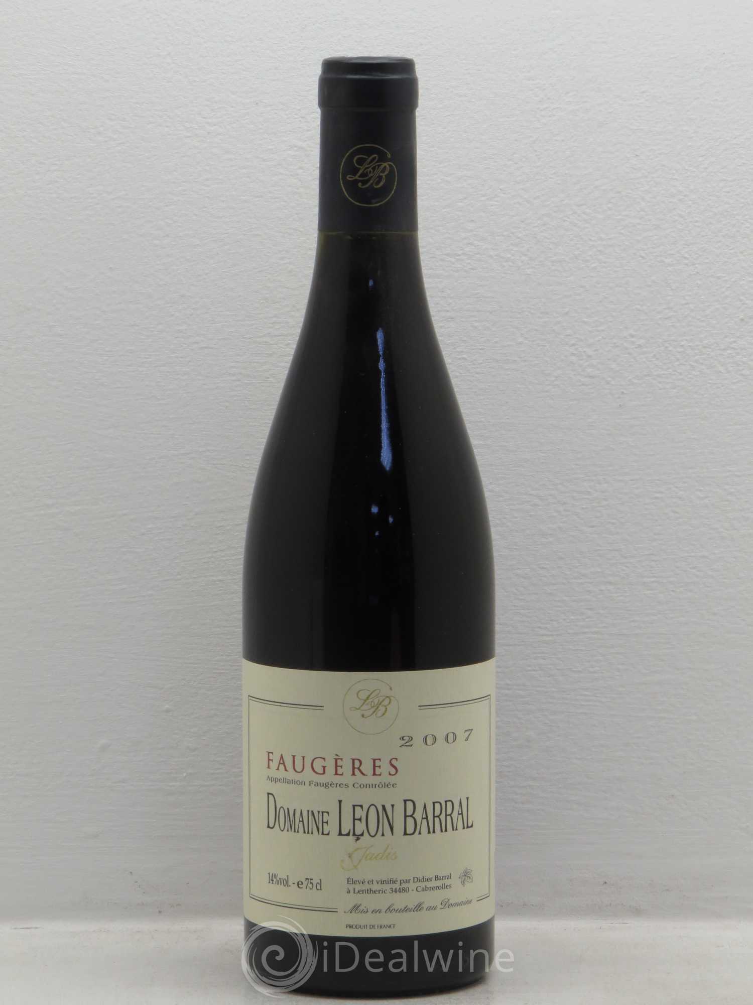 Faugères Jadis Domaine Léon Barral 2007 - Lot de 1 bouteille - 0