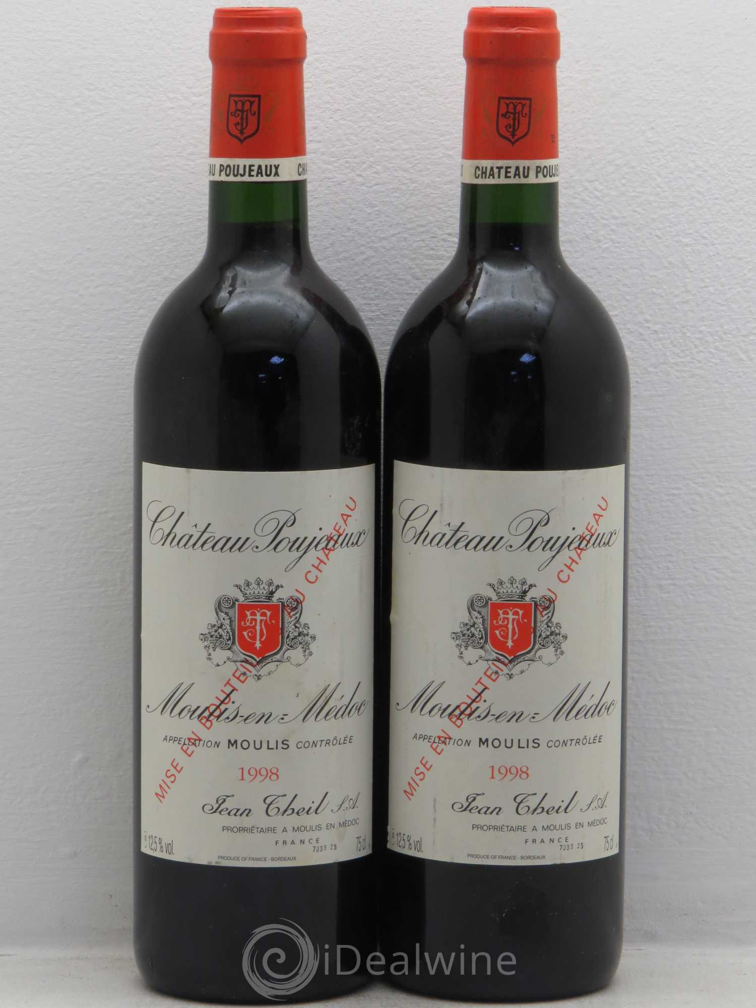 Château Poujeaux 1998 - Lot de 2 bouteilles - 0