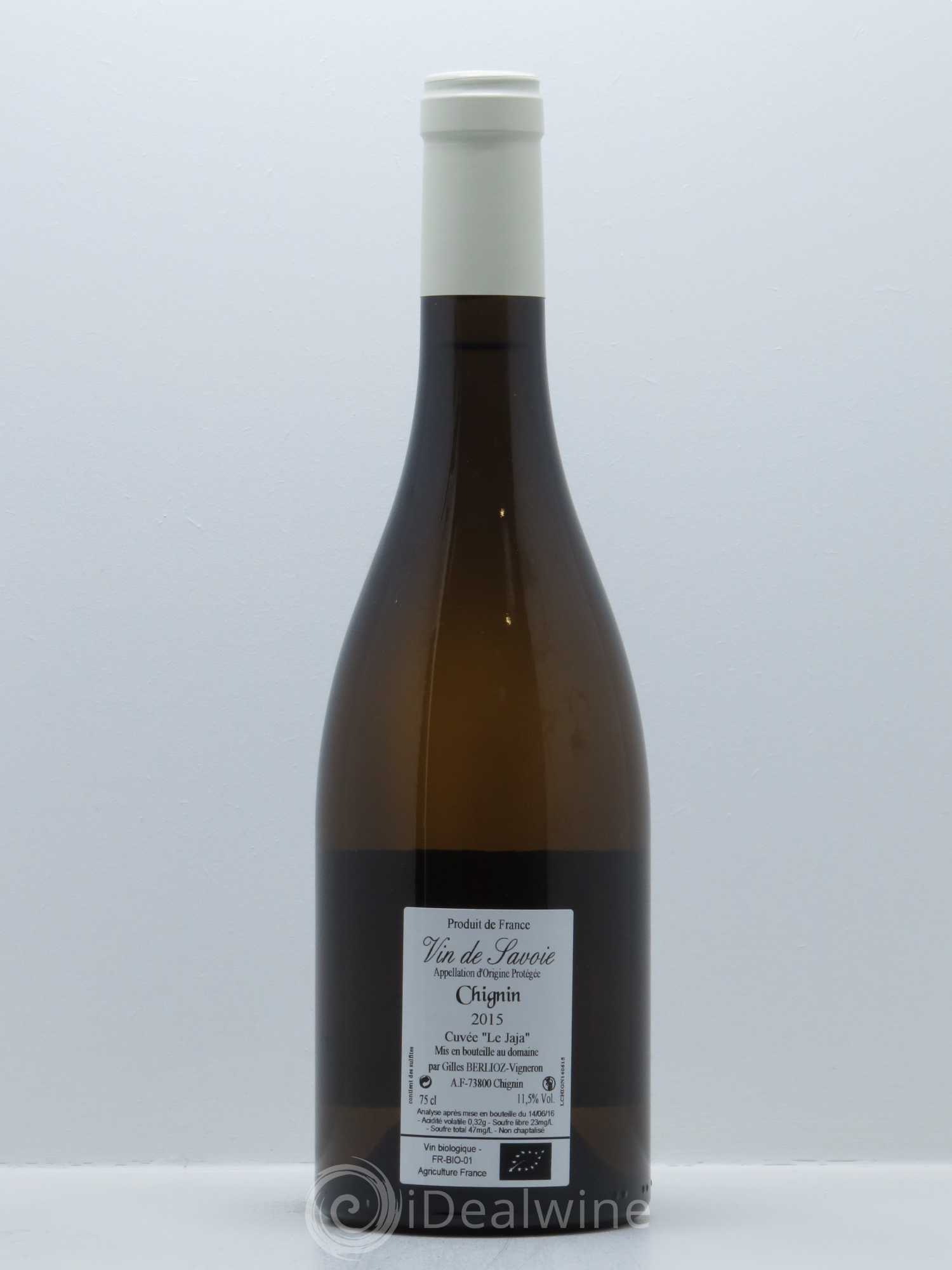 Vin de Savoie Chignin Le Jaja Gilles Berlioz 2015 - Lot de 1 bouteille - 1