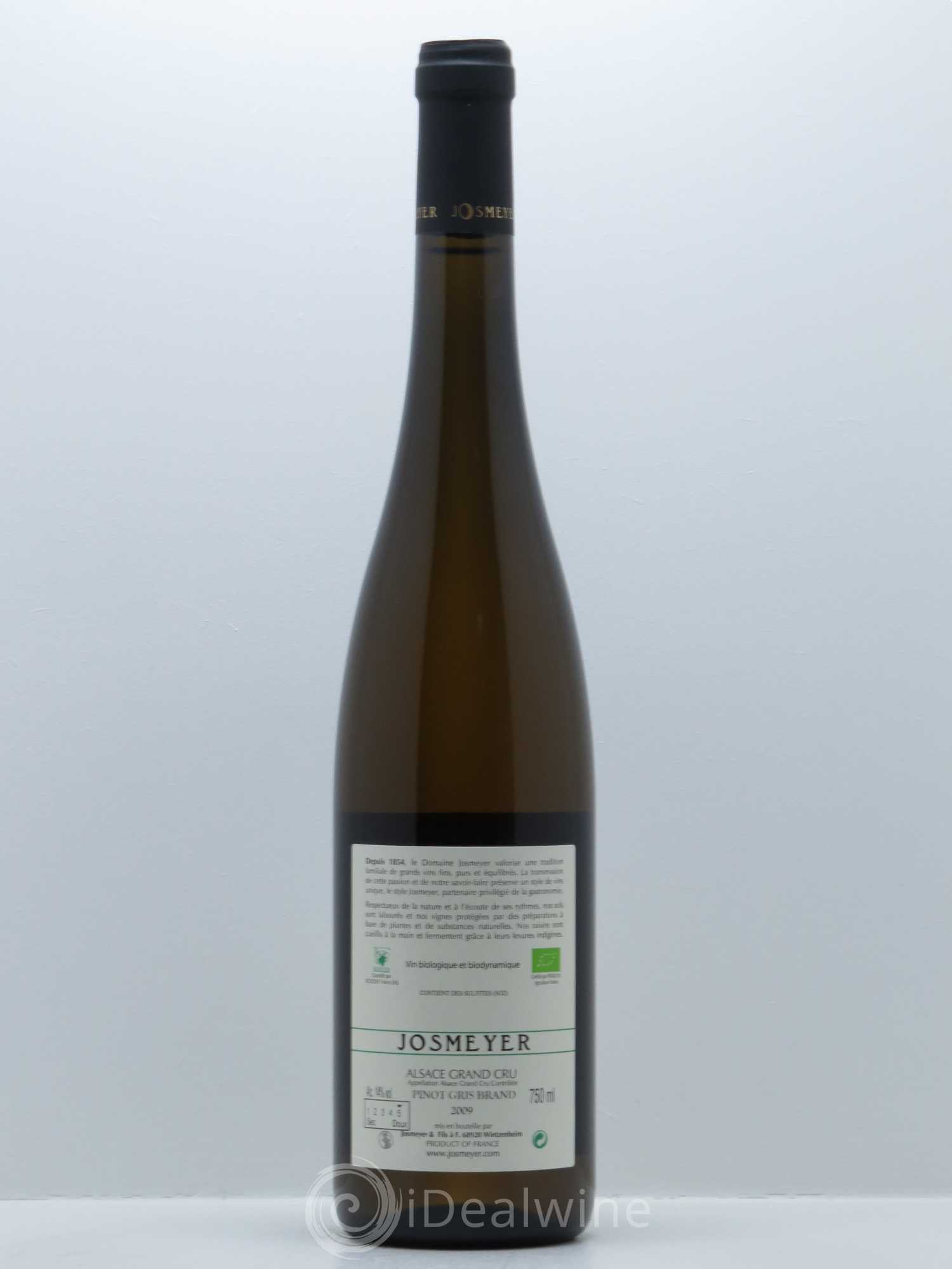 Alsace Pinot Gris Grand Cru Brand L'Exception Josmeyer (Domaine) 2009 - Lot de 1 bouteille - 1