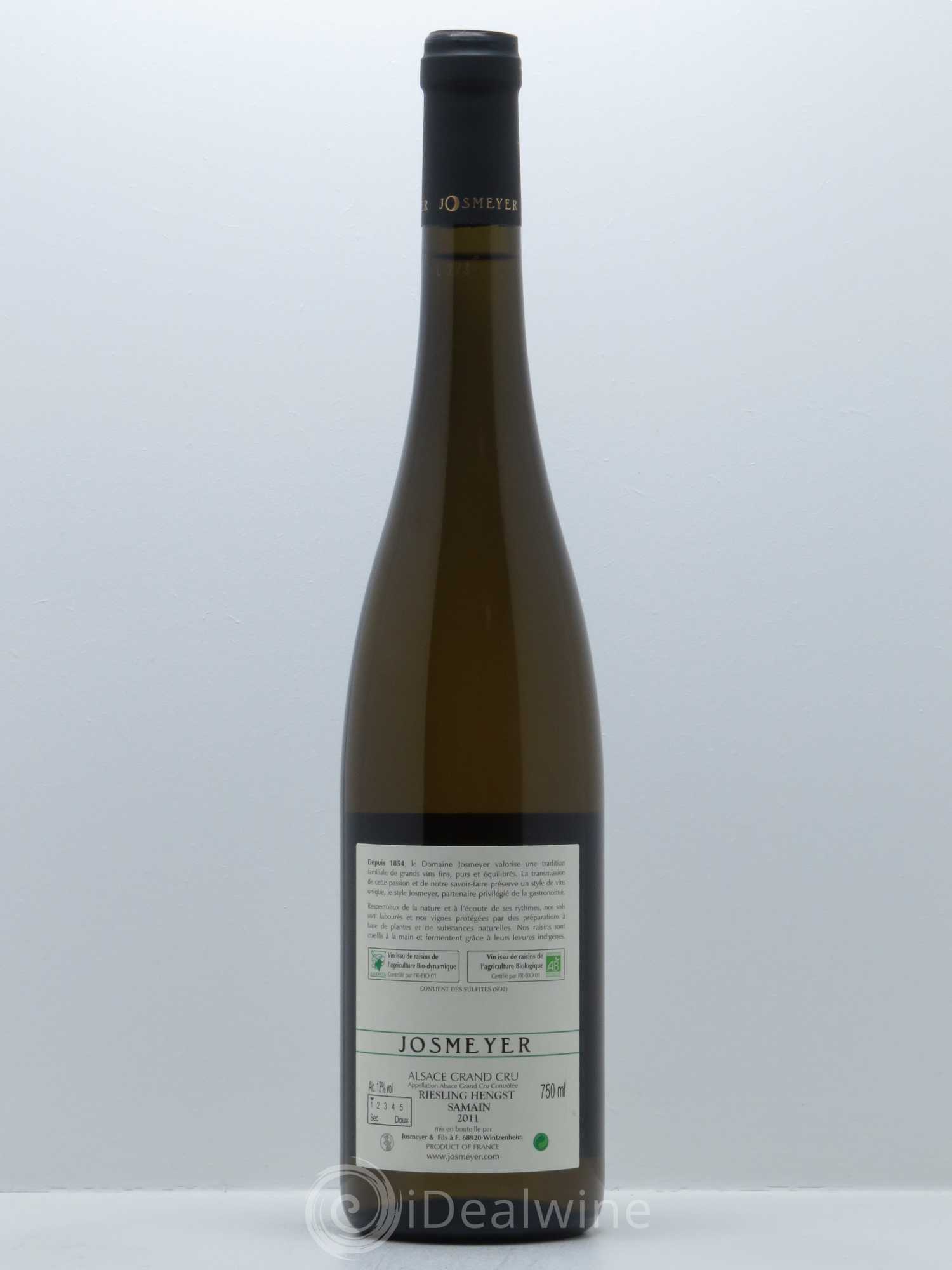 Alsace Riesling Grand Cru Hengst Josmeyer (Domaine) 2011 - Lot de 1 bouteille - 1
