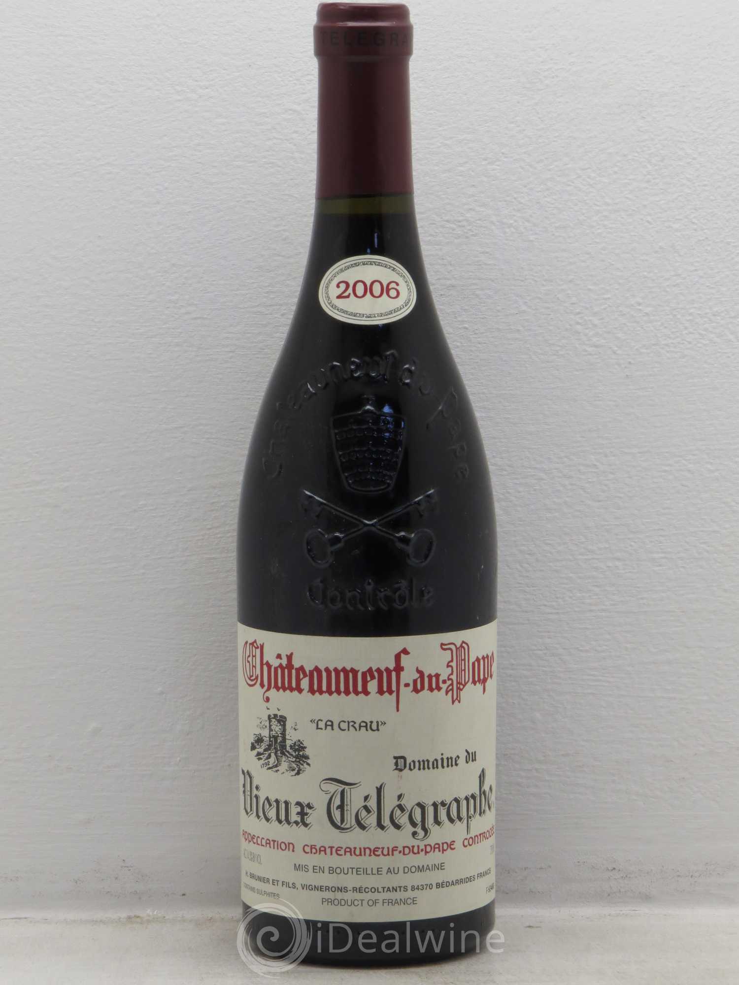 Châteauneuf-du-Pape Vieux Télégraphe (Domaine du) Vignobles Brunier 2006 - Lot de 1 bouteille - 0