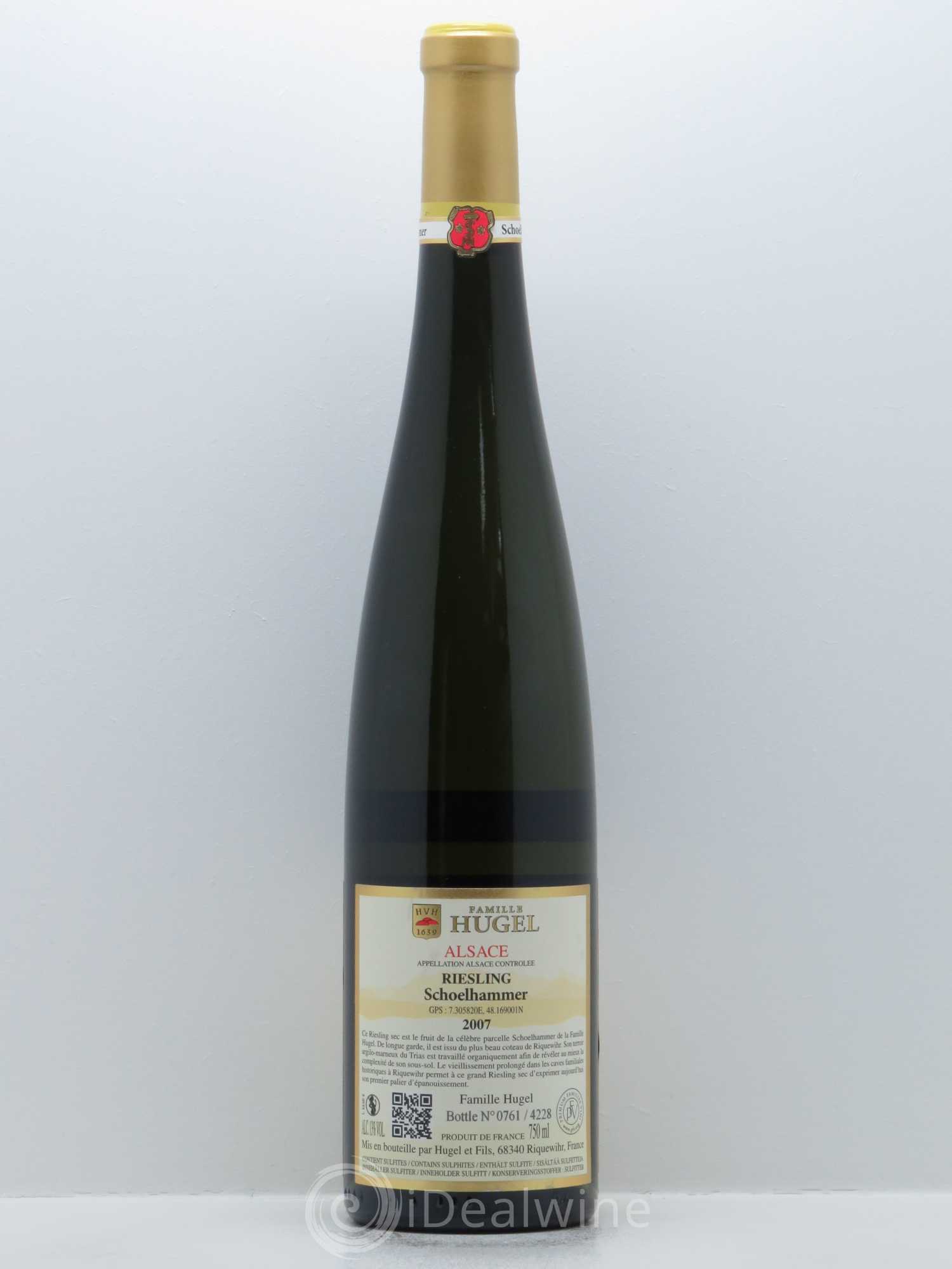 Riesling Schoelhammer Hugel (Domaine) 2007 - Lot de 1 bouteille - 1