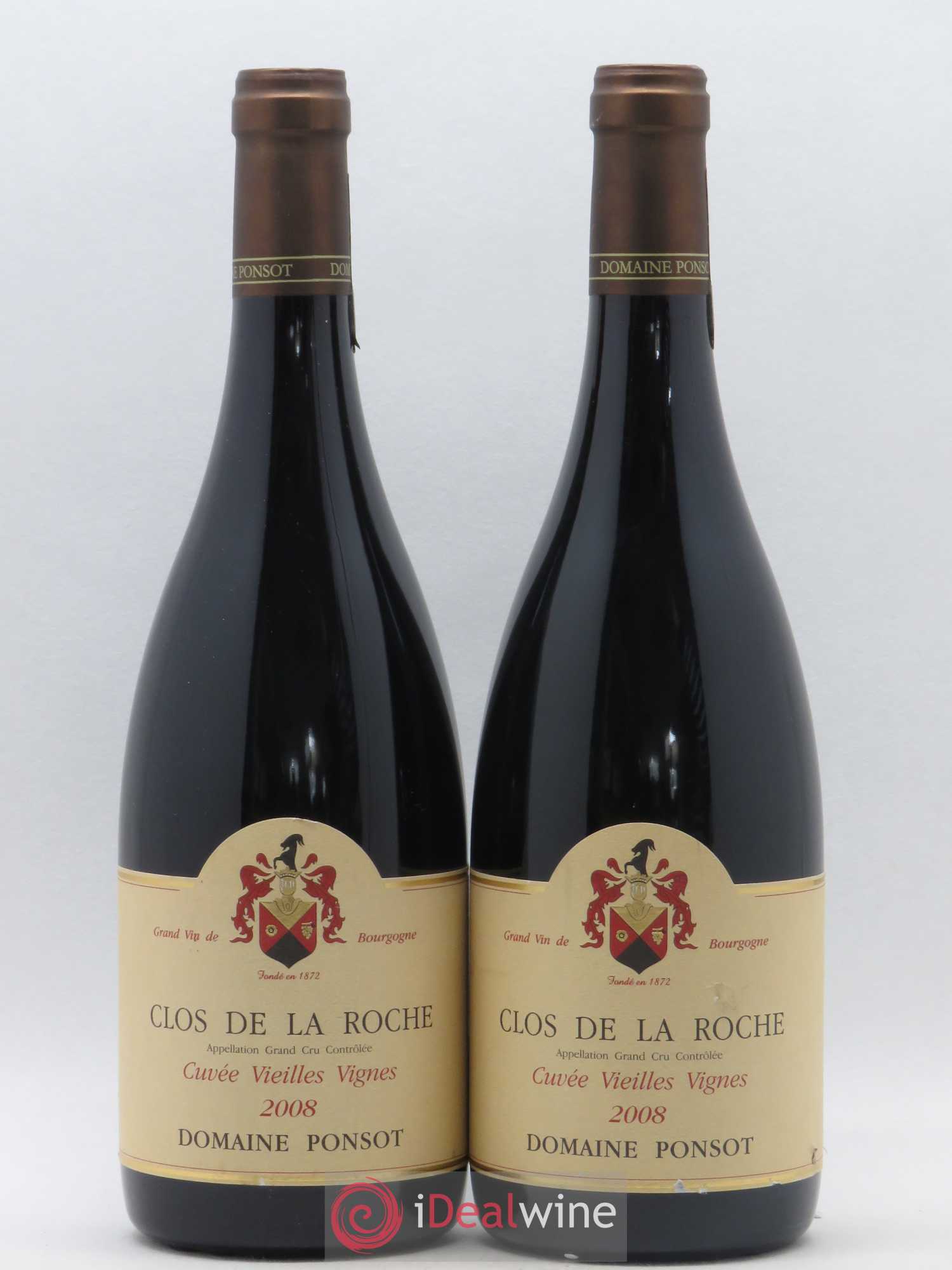 Clos de la Roche Grand Cru Vieilles Vignes Ponsot (Domaine) 2008 - Lot de 2 bouteilles - 0