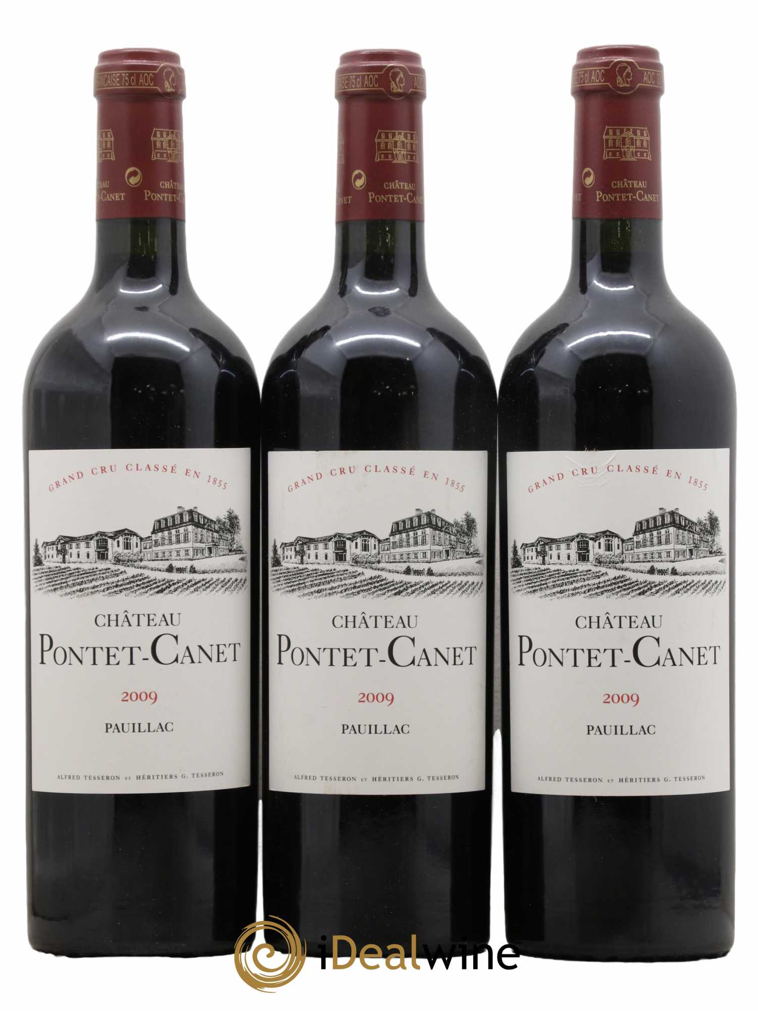 Château Pontet Canet 5ème Grand Cru Classé 2009 - Lot de 3 bouteilles - 0