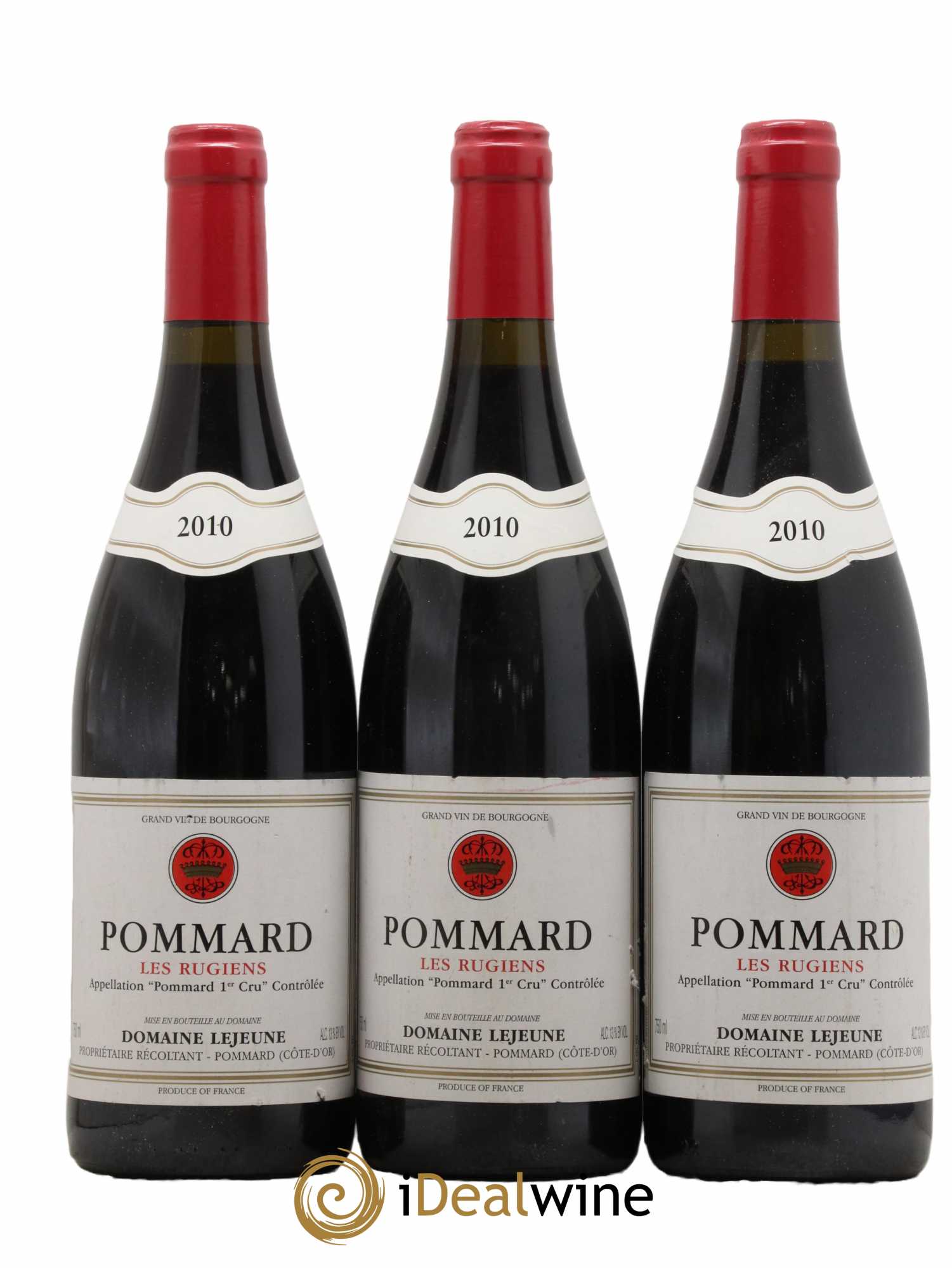 Pommard 1er Cru Les Rugiens Domaine Lejeune 2010 - Lot de 3 bouteilles - 0