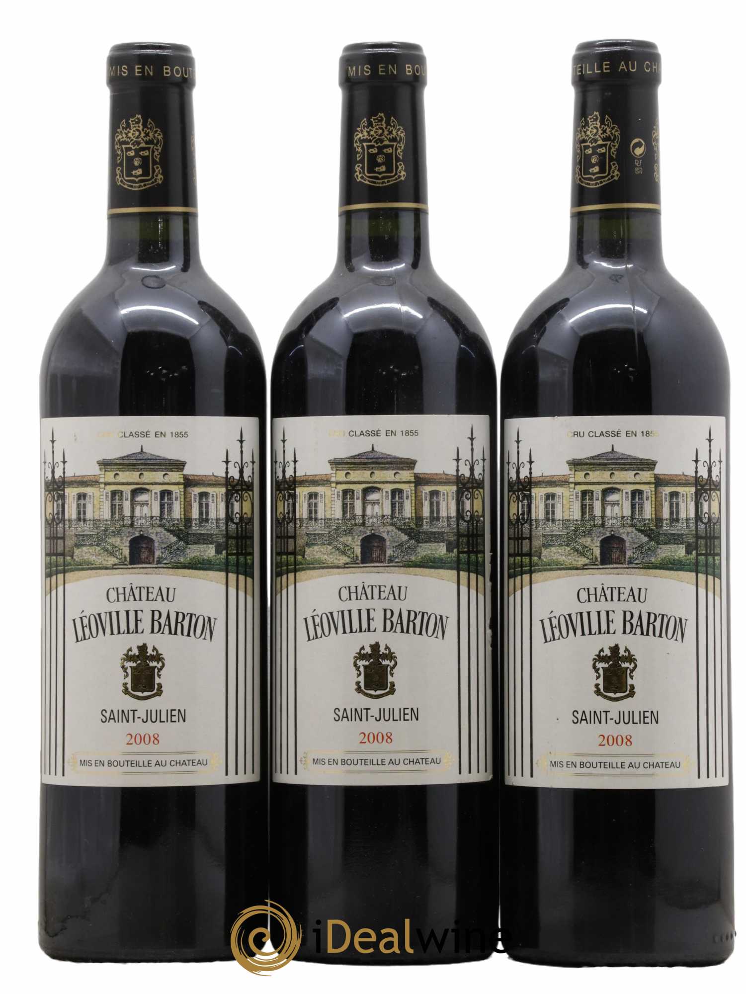 Château Léoville Barton 2ème Grand Cru Classé 2008 - Lot de 3 bouteilles - 0