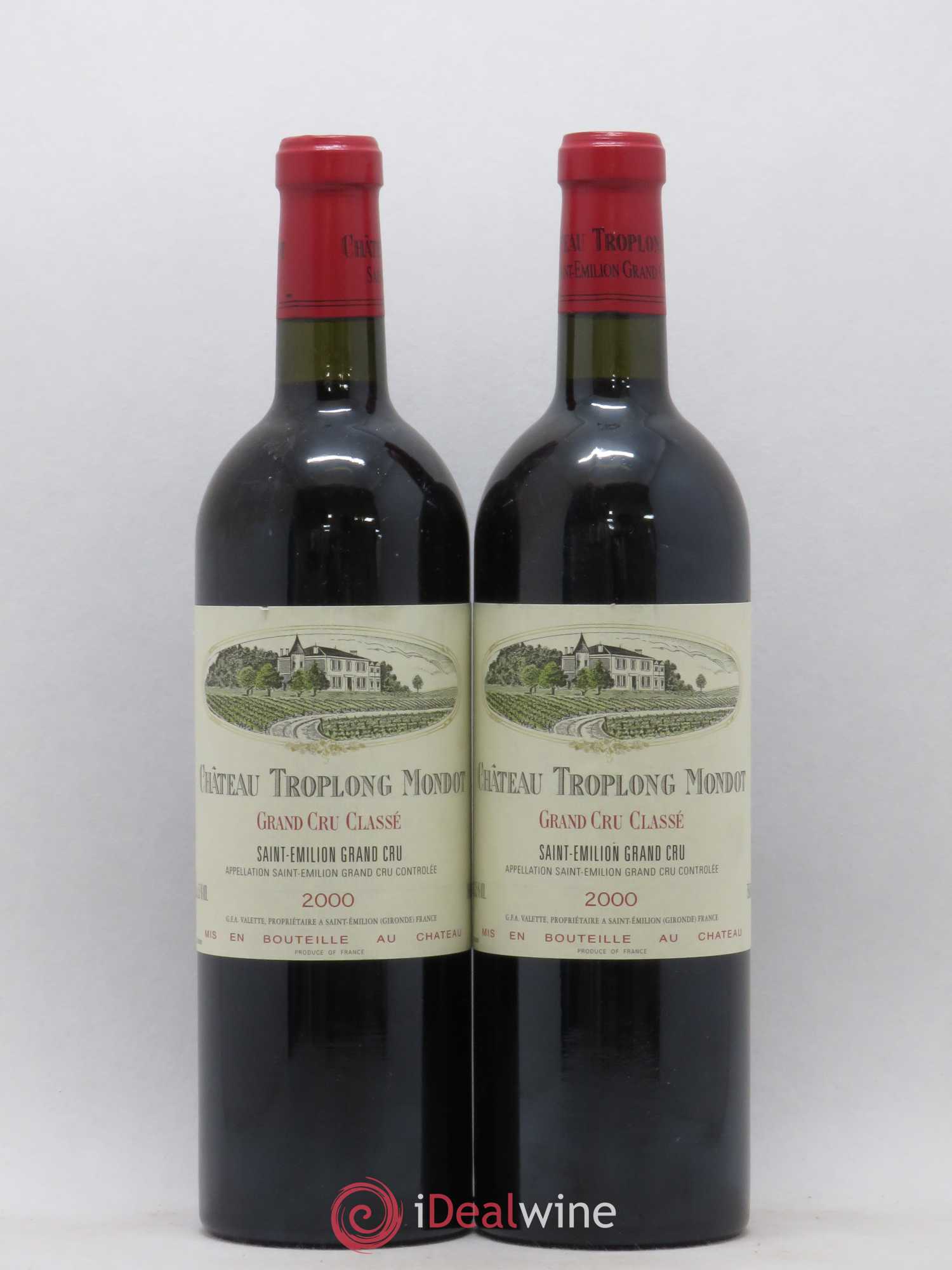 Château Troplong Mondot 1er Grand Cru Classé B 2000 - Lot de 2 bouteilles - 0