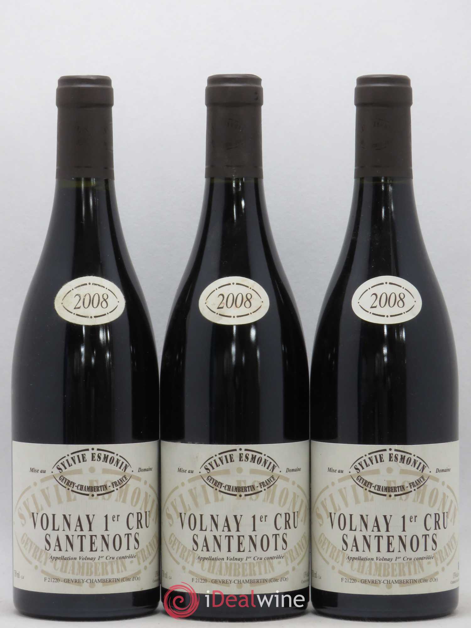 Volnay 1er Cru Santenots Sylvie Esmonin 2008 - Lot de 3 bouteilles - 0