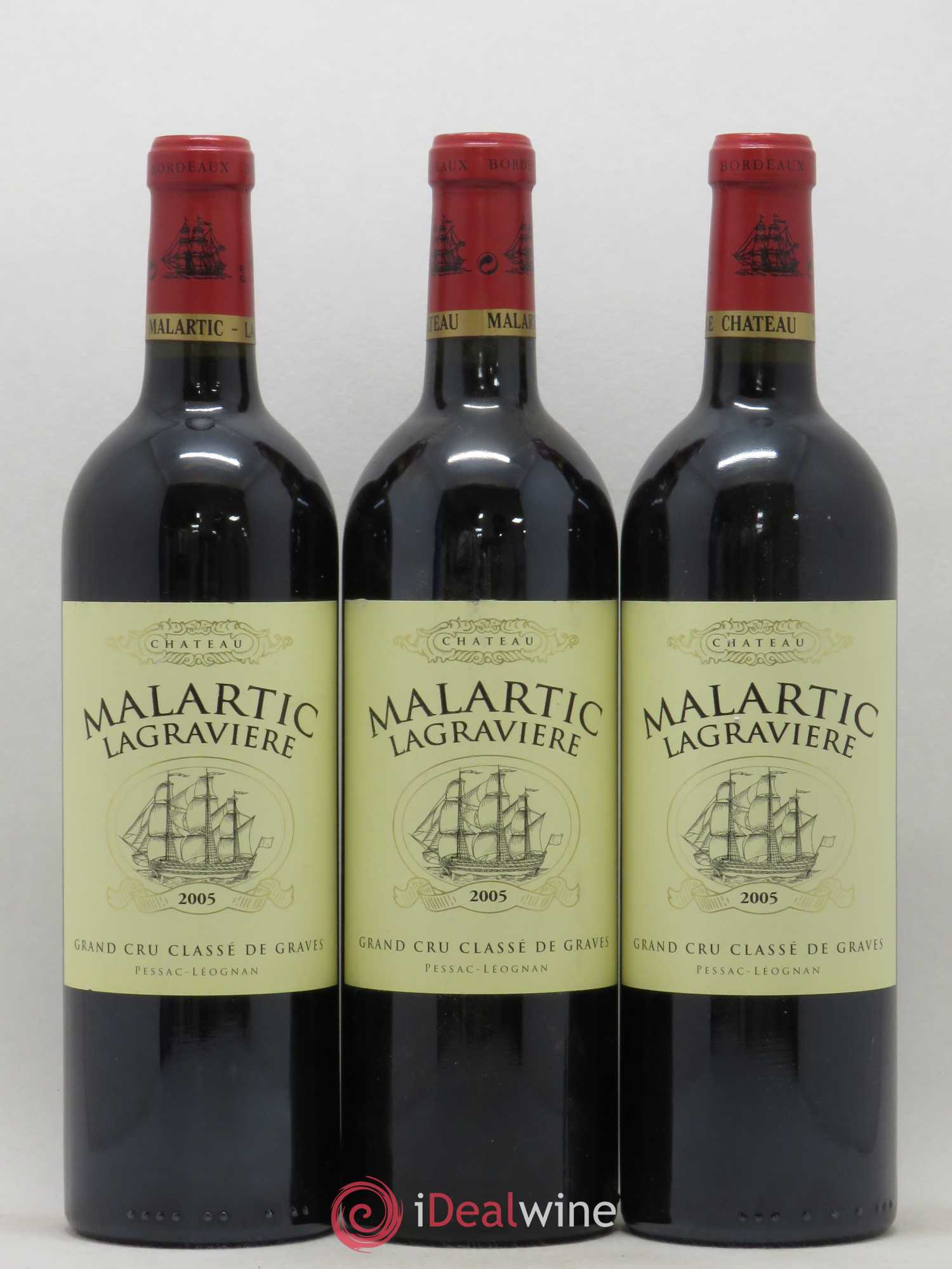Château Malartic-Lagravière Cru Classé de Graves 2005 - Lot de 3 bouteilles - 0