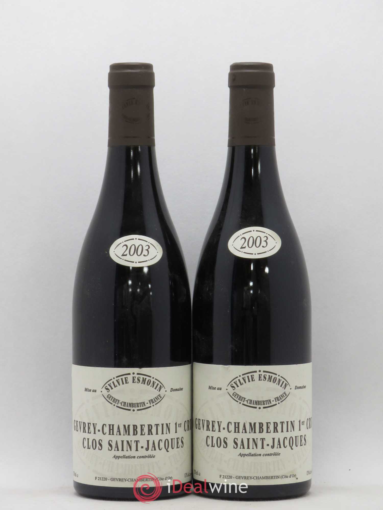 Gevrey-Chambertin 1er Cru Clos Saint Jacques Sylvie Esmonin 2003 - Lot de 2 bouteilles - 0
