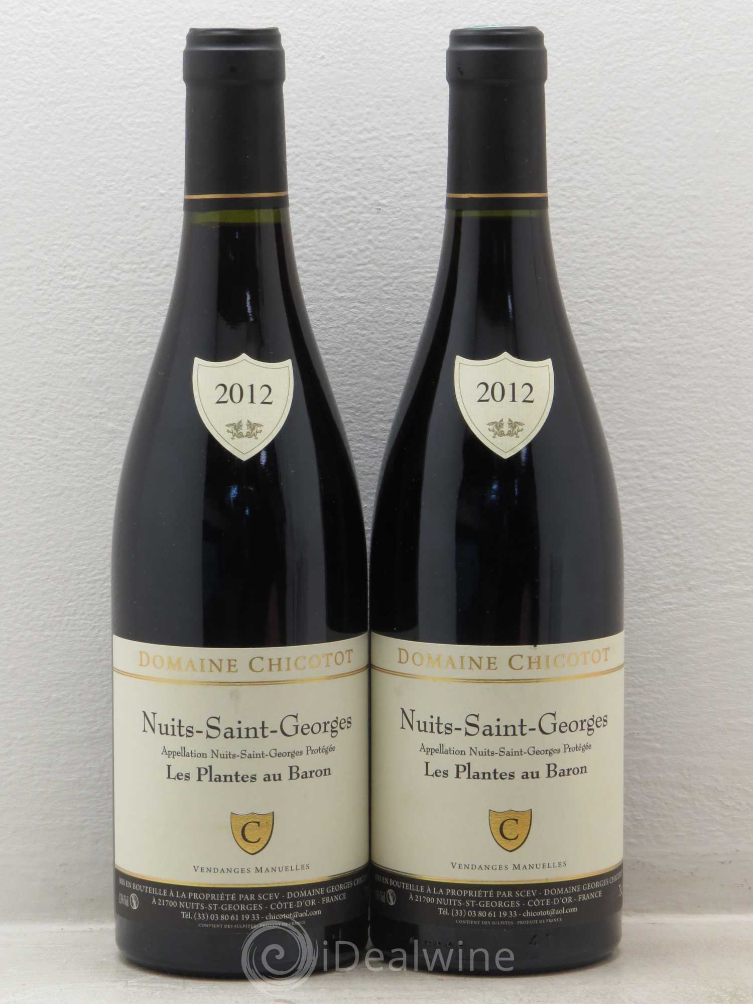 Nuits-Saint-Georges Les Plantes au baron Domaine Chicotot 2012 - Posten von 2 Flaschen - 0