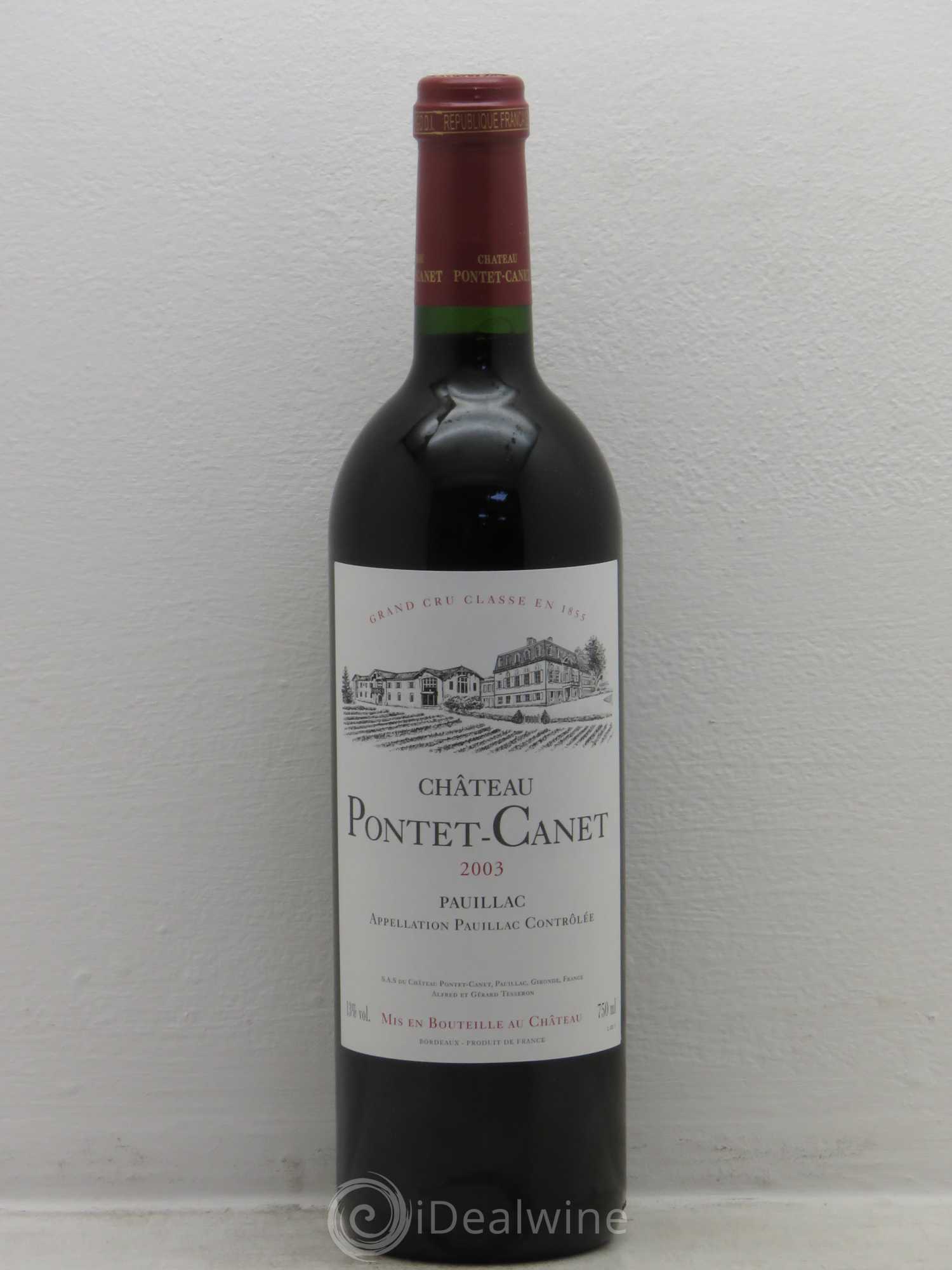 Château Pontet Canet 5ème Grand Cru Classé 2003 - Lot de 1 bouteille - 0
